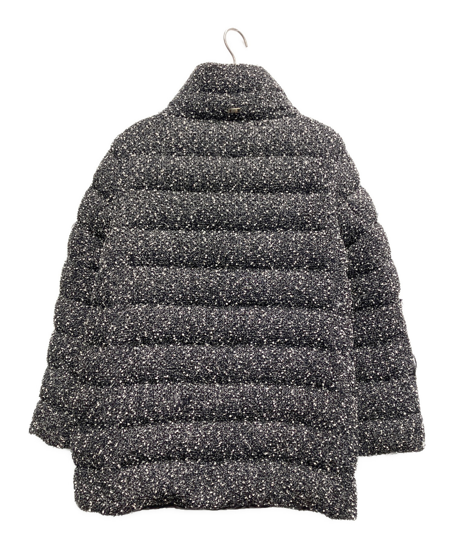 中古・古着通販】HERNO (ヘルノ) ツイードダウンジャケット ブラック