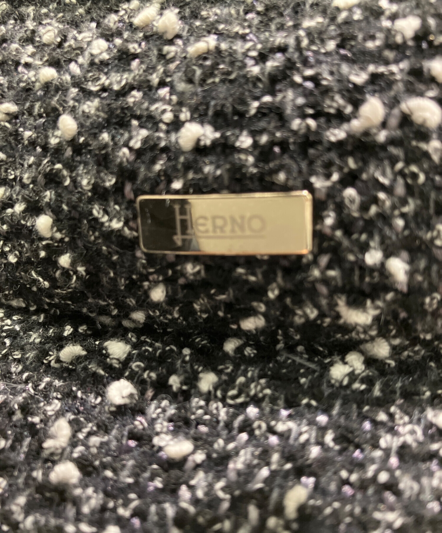 中古・古着通販】HERNO (ヘルノ) ツイードダウンジャケット ブラック