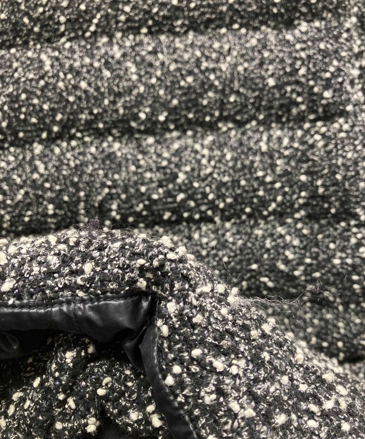 中古・古着通販】HERNO (ヘルノ) ツイードダウンジャケット ブラック