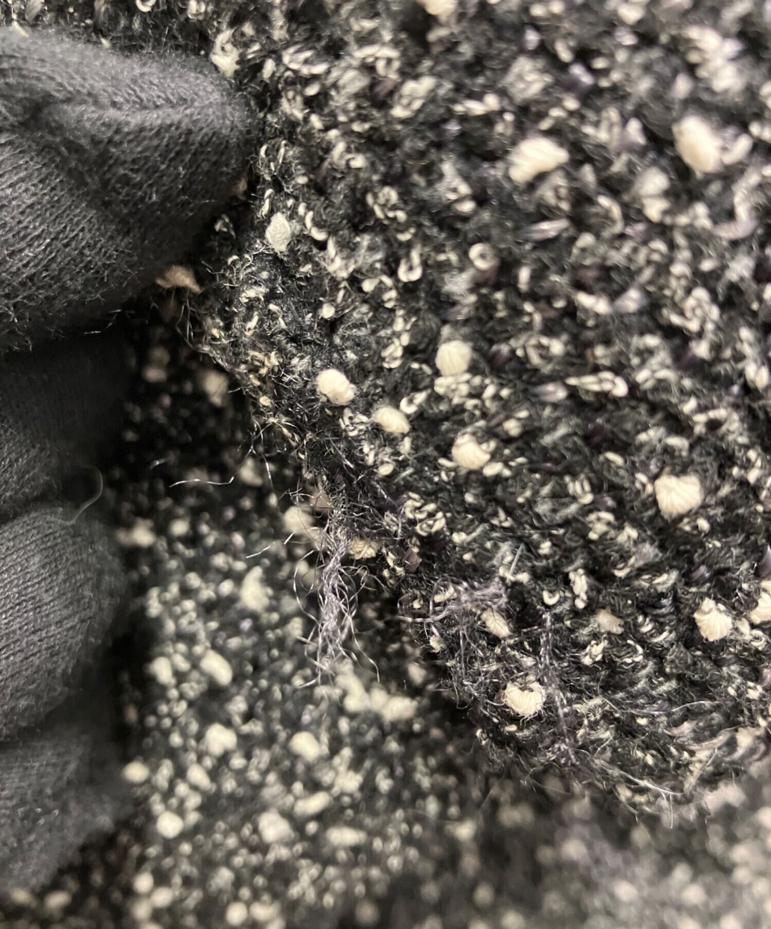 中古・古着通販】HERNO (ヘルノ) ツイードダウンジャケット ブラック