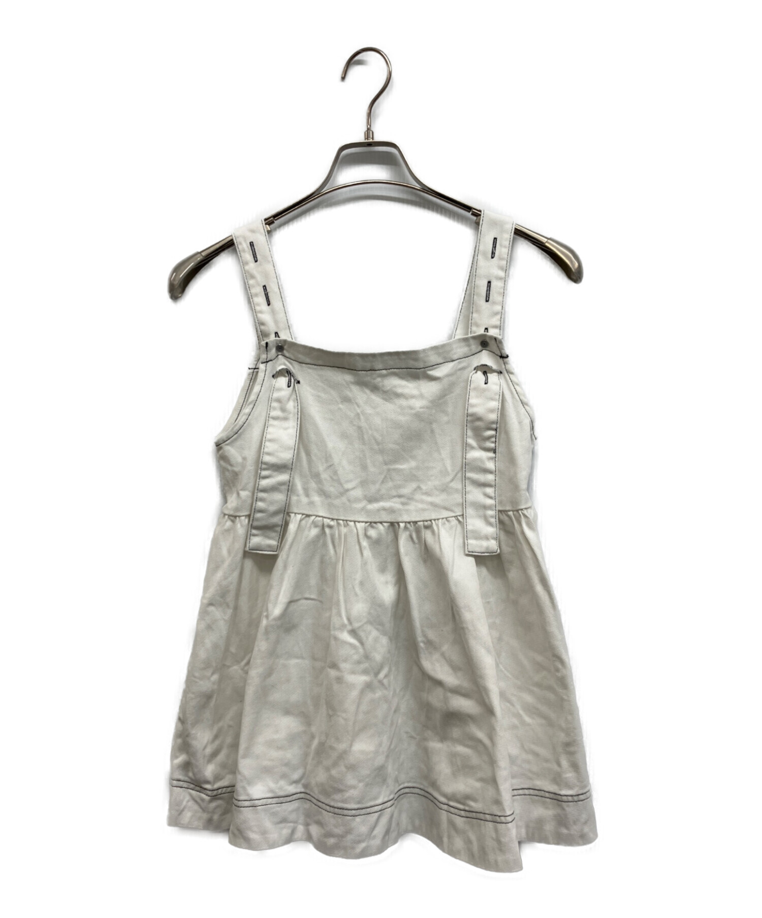 中古・古着通販】Ameri (アメリ) FRILL DENIM SET UP ホワイト サイズ 