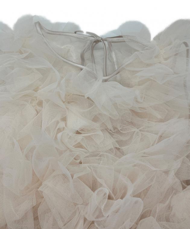 NOTREemor asymmetry tulle tops ivory NOTRE émor ノートルエモア