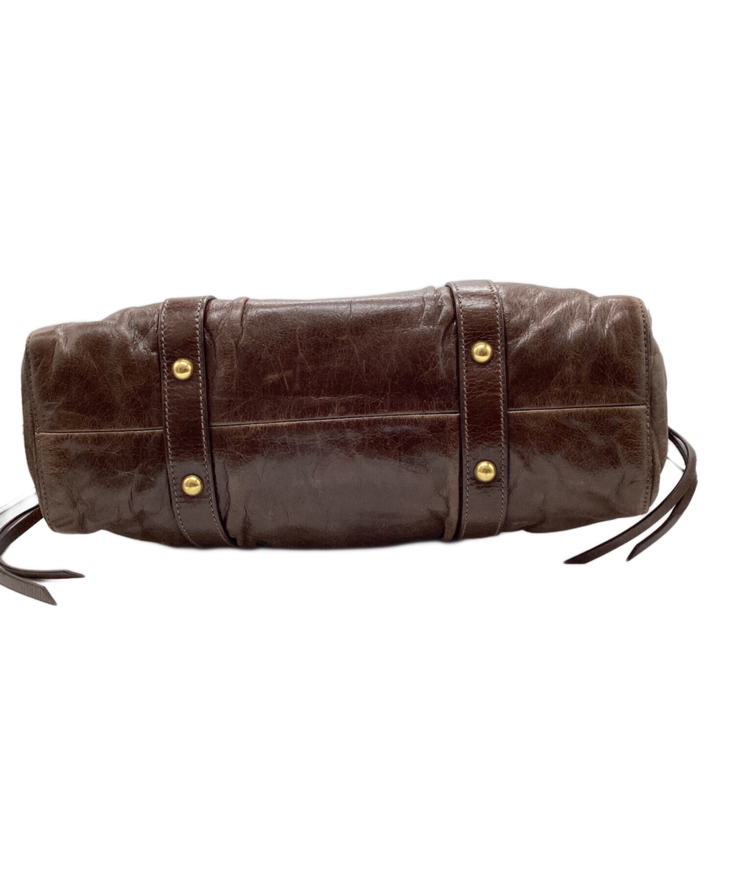 【未使用】miu miu 2way ショルダーバッグ ブラウン 中古・古着通販】MIU MIU (ミュウミュウ) 2WAYショルダーバッグ
