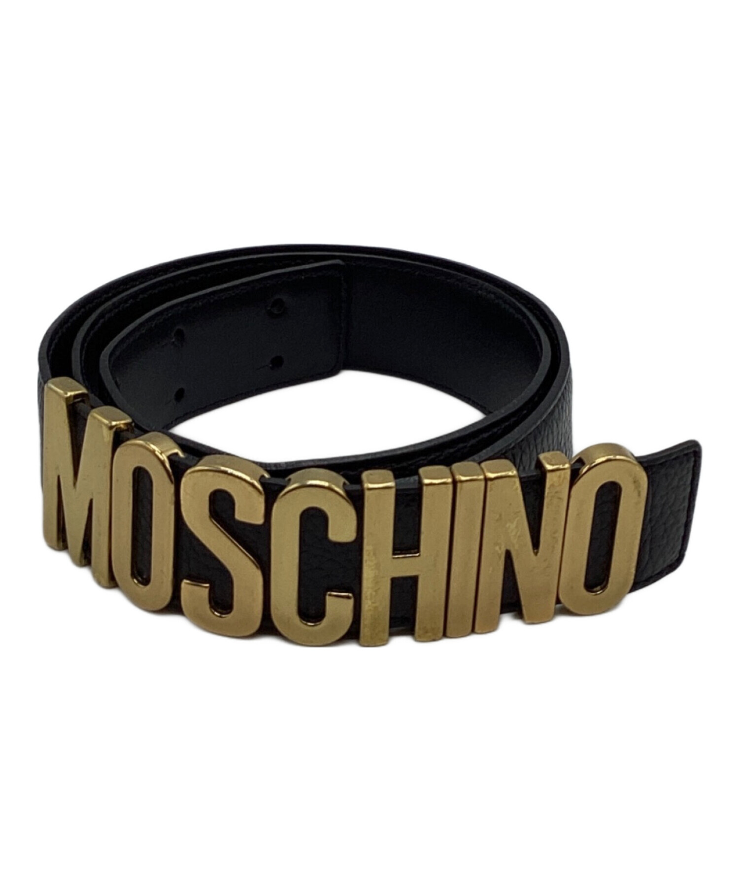 中古・古着通販】MOSCHINO (モスキーノ) ロゴバックルベルト ブラック