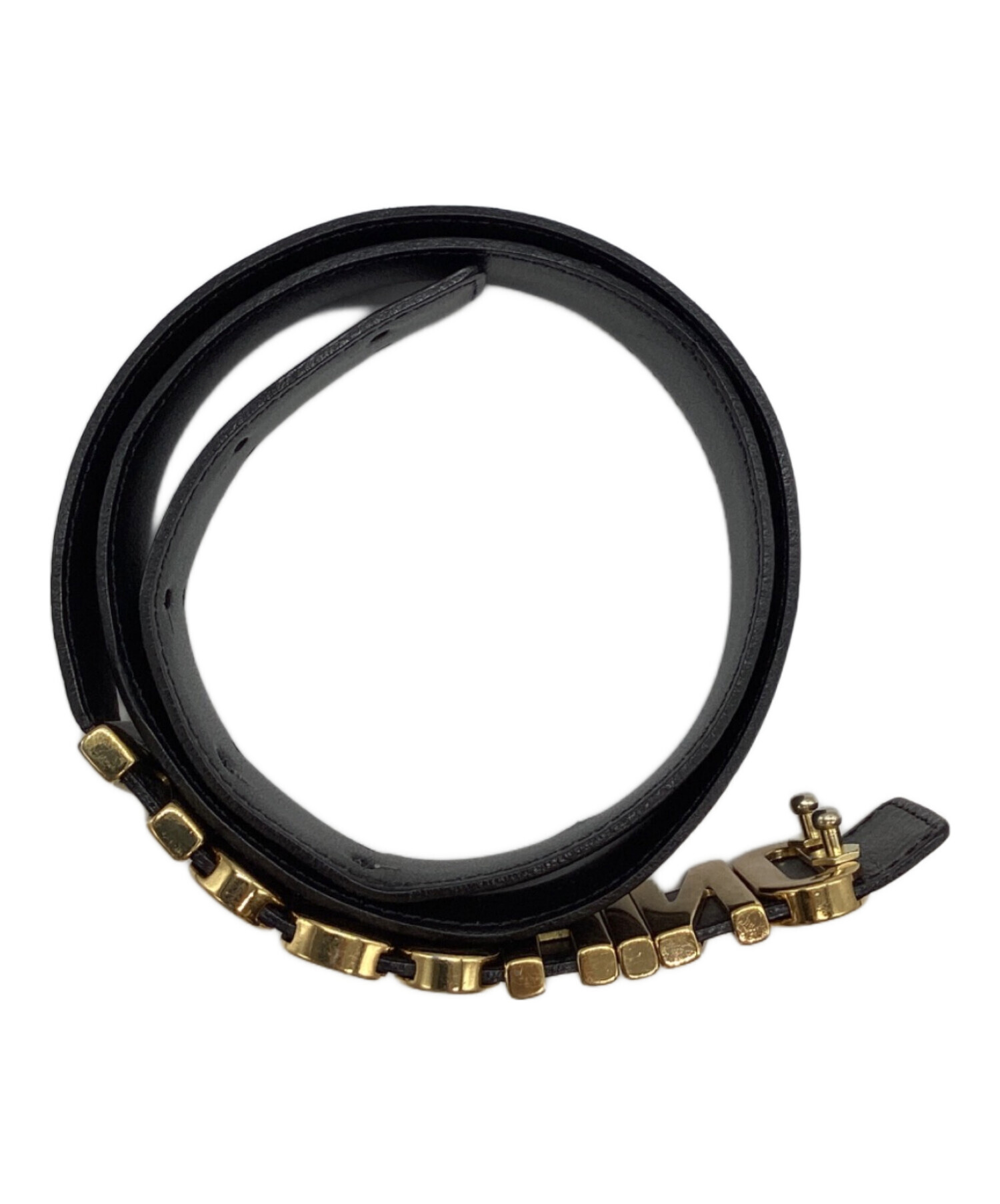 中古・古着通販】MOSCHINO (モスキーノ) ロゴバックルベルト ブラック