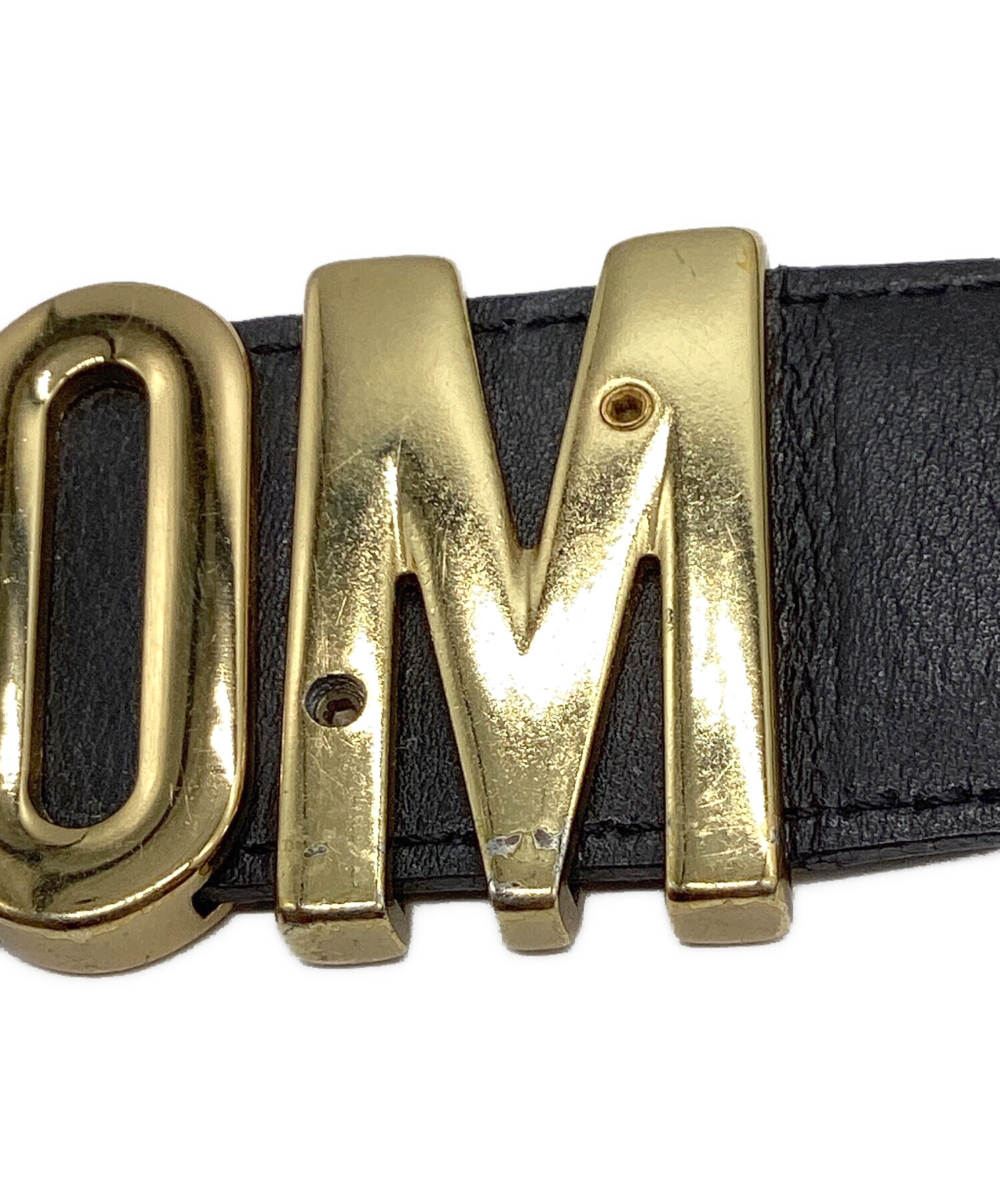 中古・古着通販】MOSCHINO (モスキーノ) ロゴバックルベルト ブラック