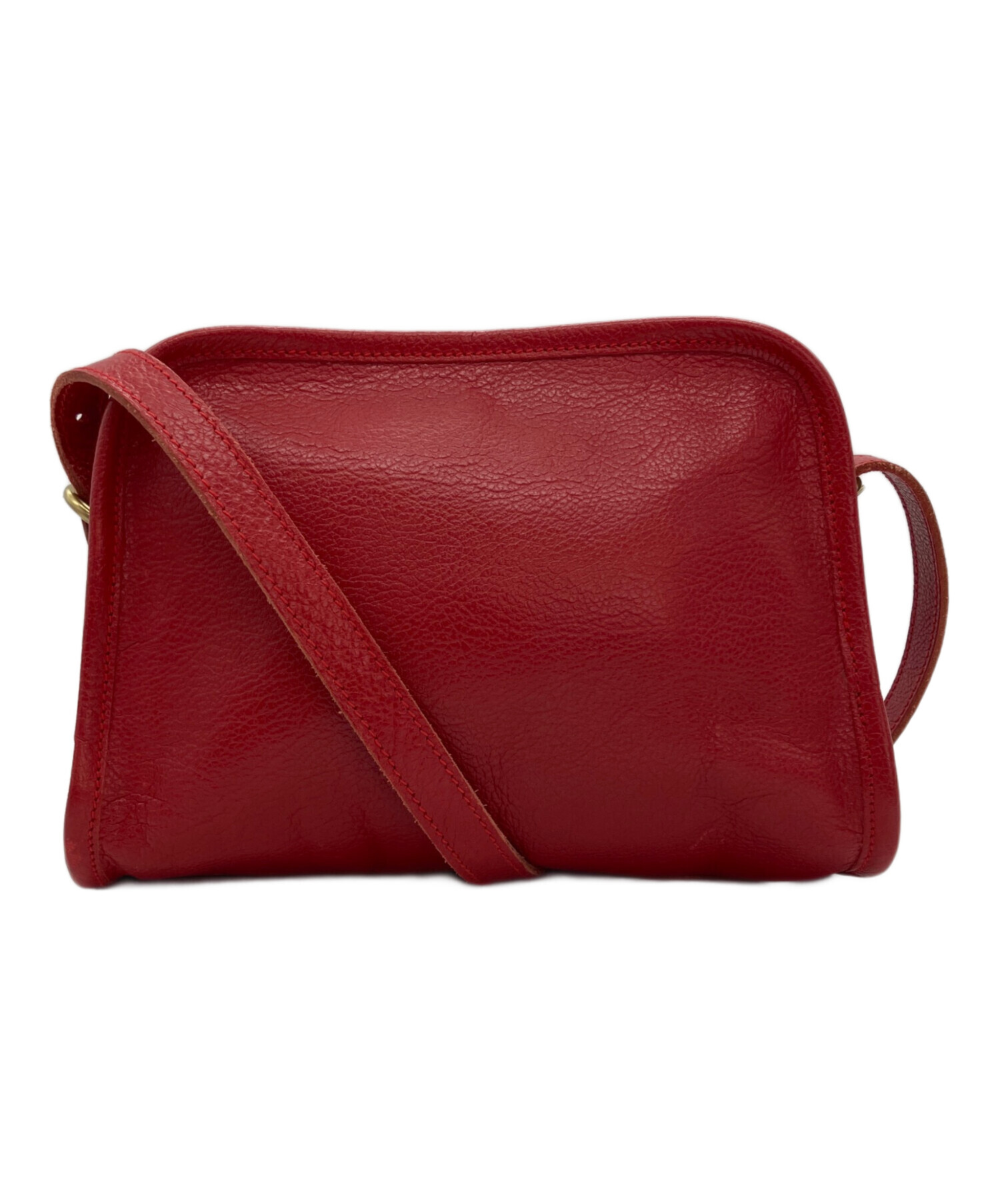 イルビゾンテ レッド バッグ ショルダーバッグ レディース【中古】 中古・古着通販】IL BISONTE (イル ビゾンテ) ラウンドフレア