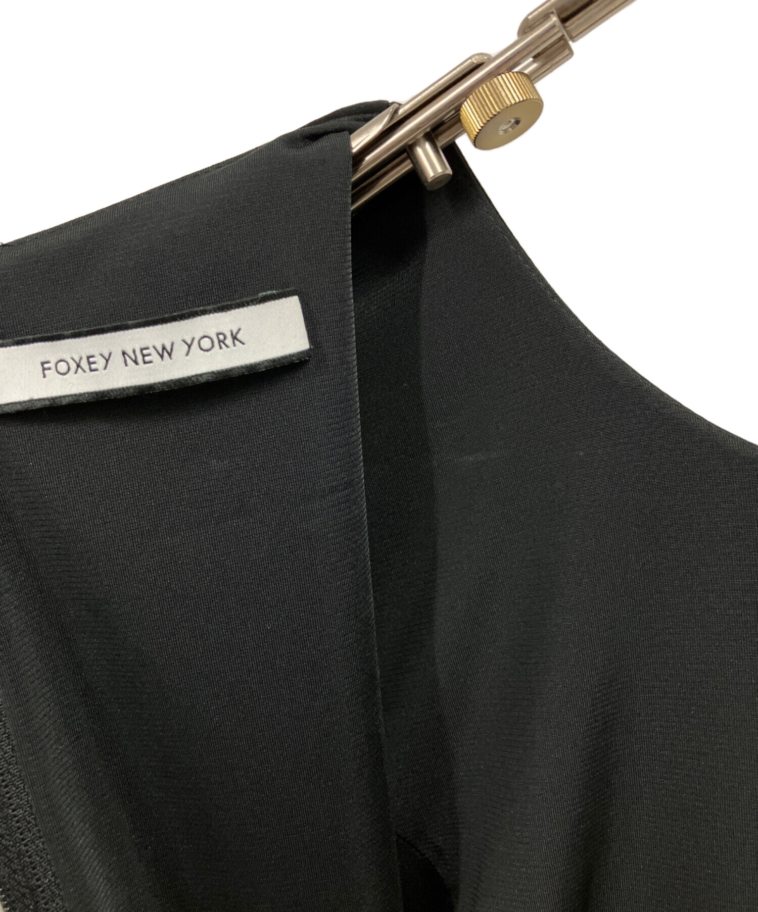 中古・古着通販】FOXEY (フォクシー) ノースリーブワンピース ブラック