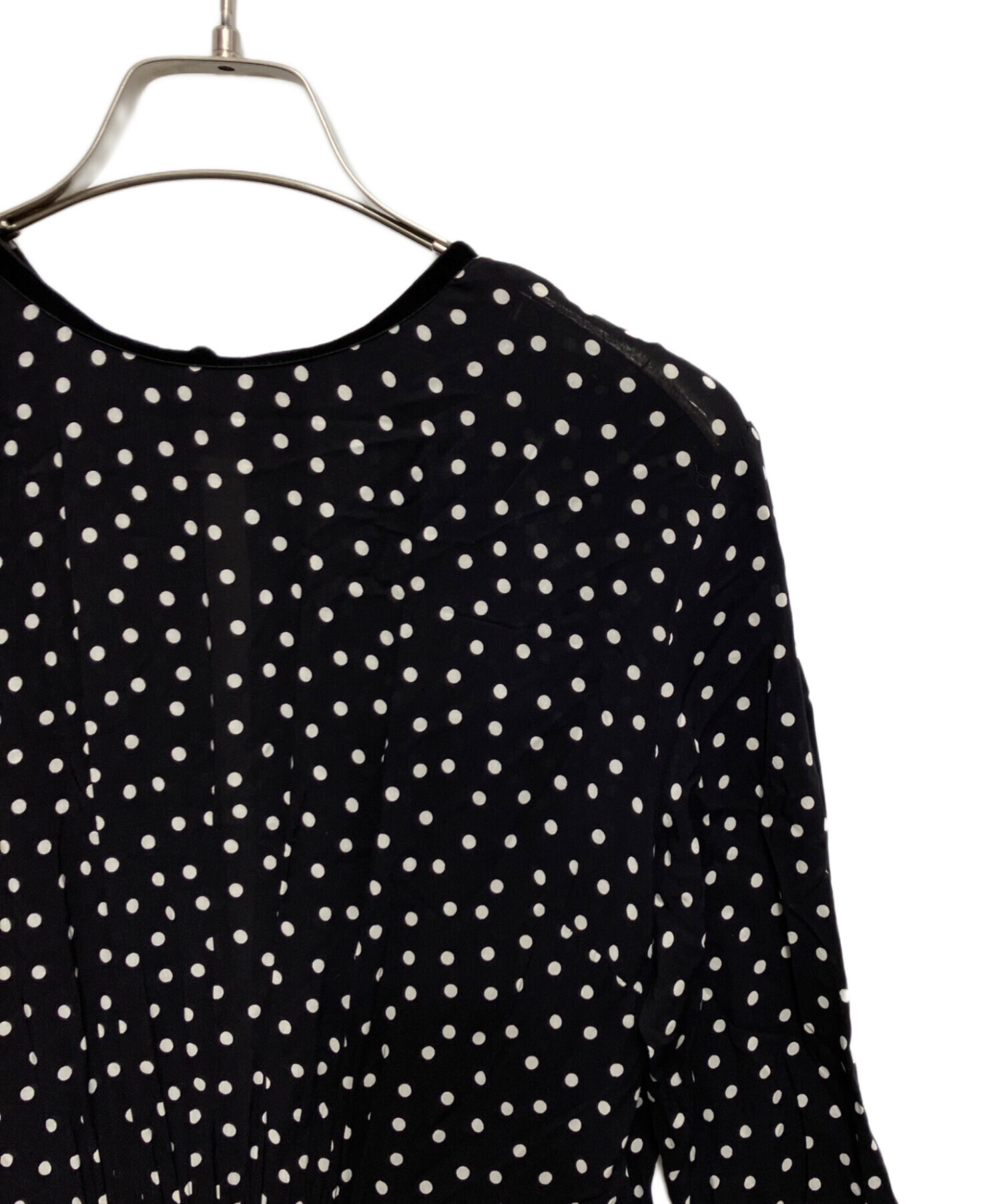 美品✨SINME シンメ ドット ロングワンピース ブラック S 中古・古着通販】SINME (シンメ) ドットロングワンピース ブラック