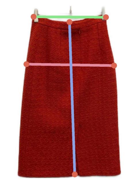 りく　シャネル　ツイードスカート 中古・古着通販】CHANEL (シャネル) ツイードスカート レッド サイズ