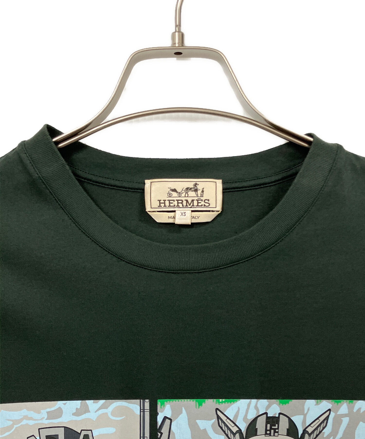中古・古着通販】HERMES (エルメス) MEGA Chariot Tシャツ グリーン