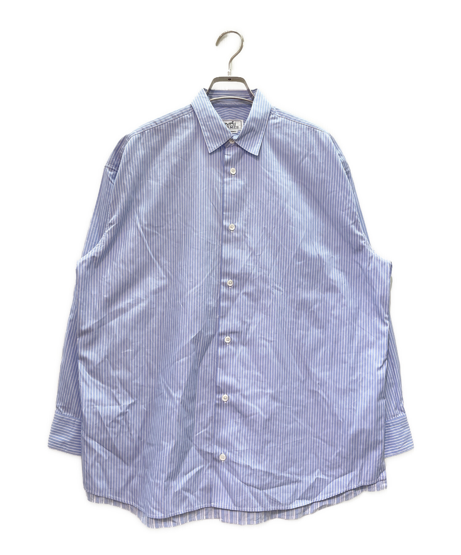 HERMES ストライプシャツ セリエボタン② 中古・古着通販】HERMES (エルメス) セリエボタン レイヤード