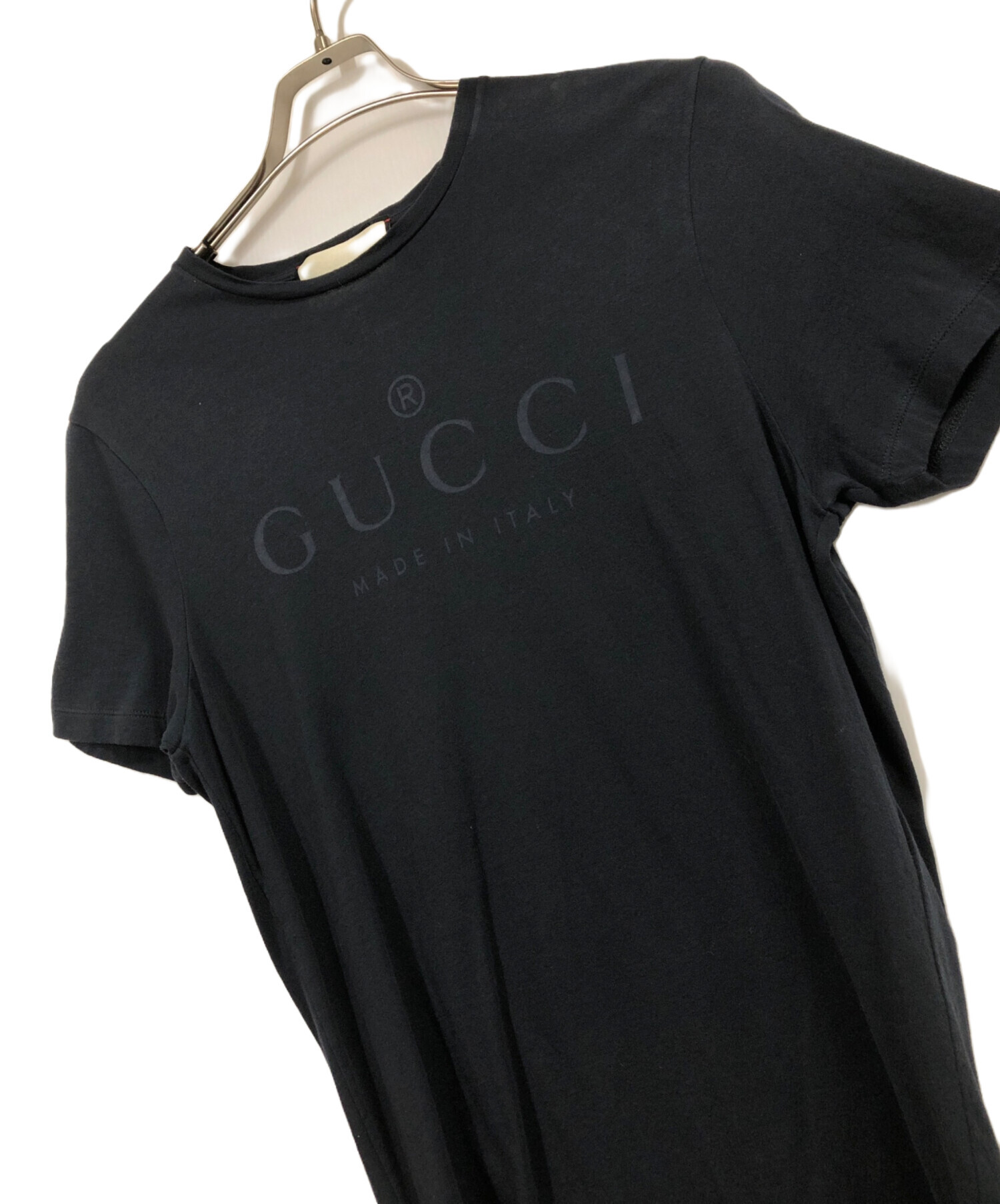 中古・古着通販】GUCCI (グッチ) プリントTシャツ ネイビー サイズ:S