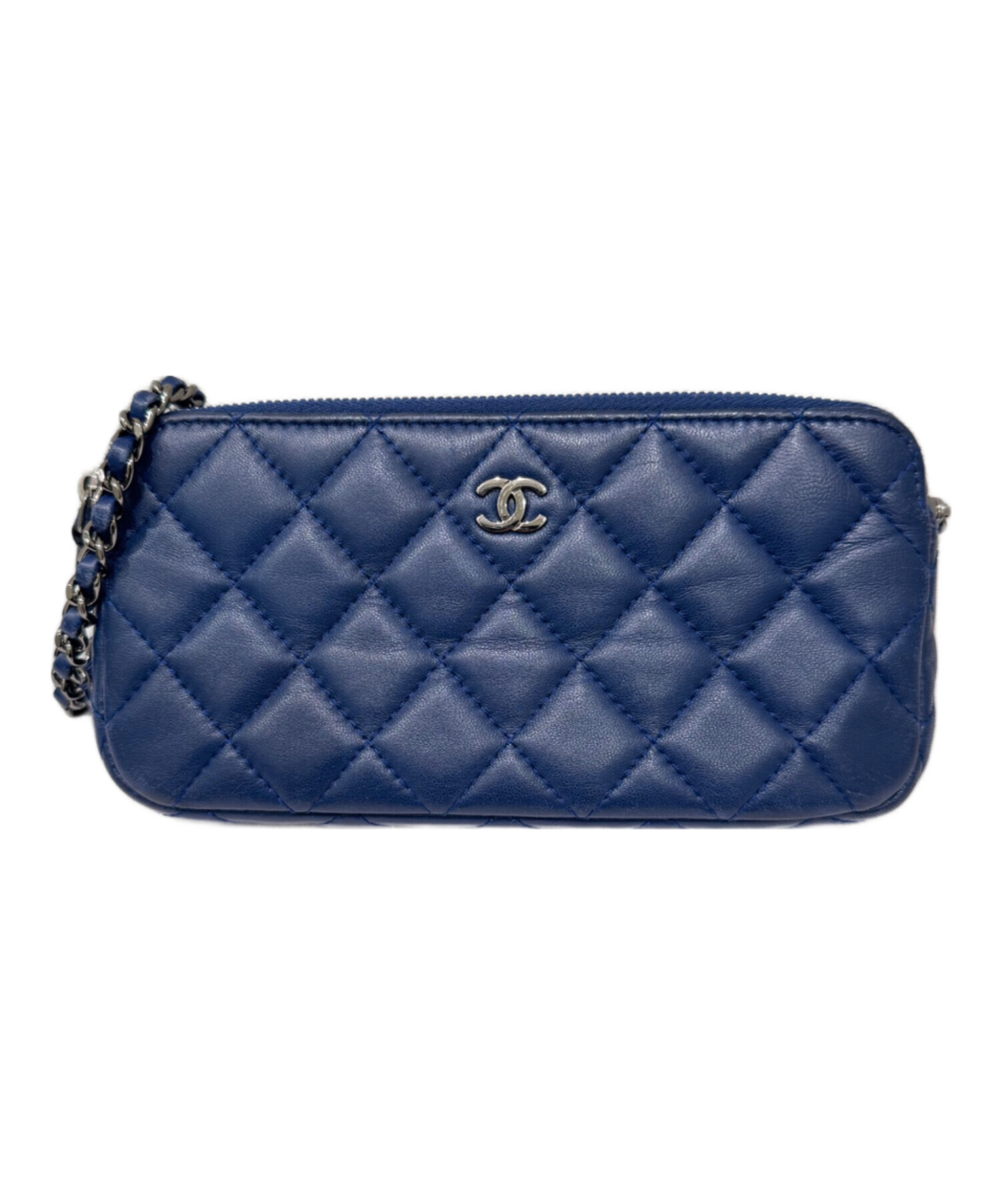 CHANEL　シャネル　マトラッセ　チェーンウォレット　ショルダー　ネイビー 中古・古着通販】CHANEL (シャネル) マトラッセ チェーン