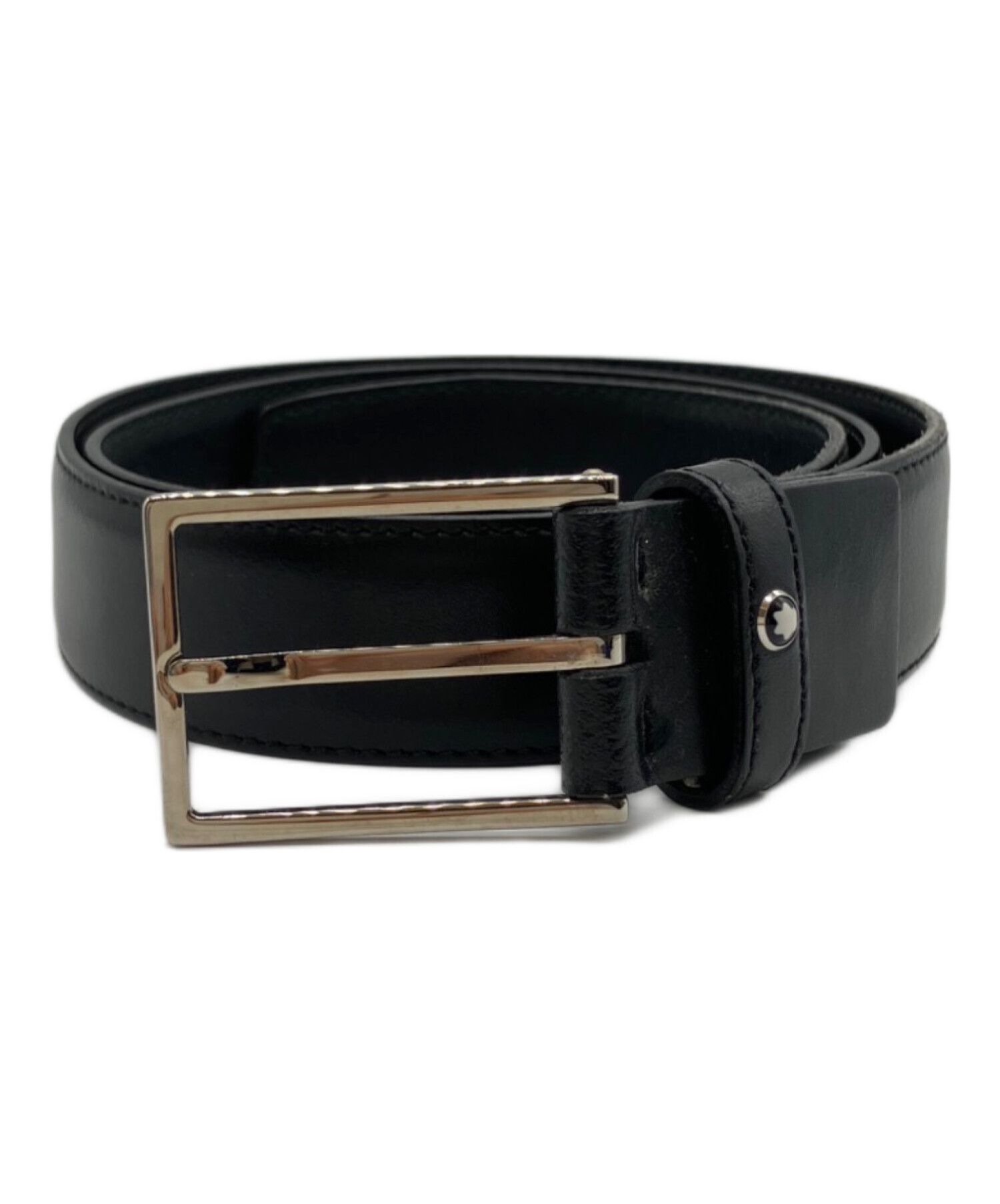 【未使用長期保管品】Montblanc レザー ベルト 黒 長さ120㎝×幅3㎝ 中古・古着通販】MONTBLANC (モンブラン) レザーベルト ブラック