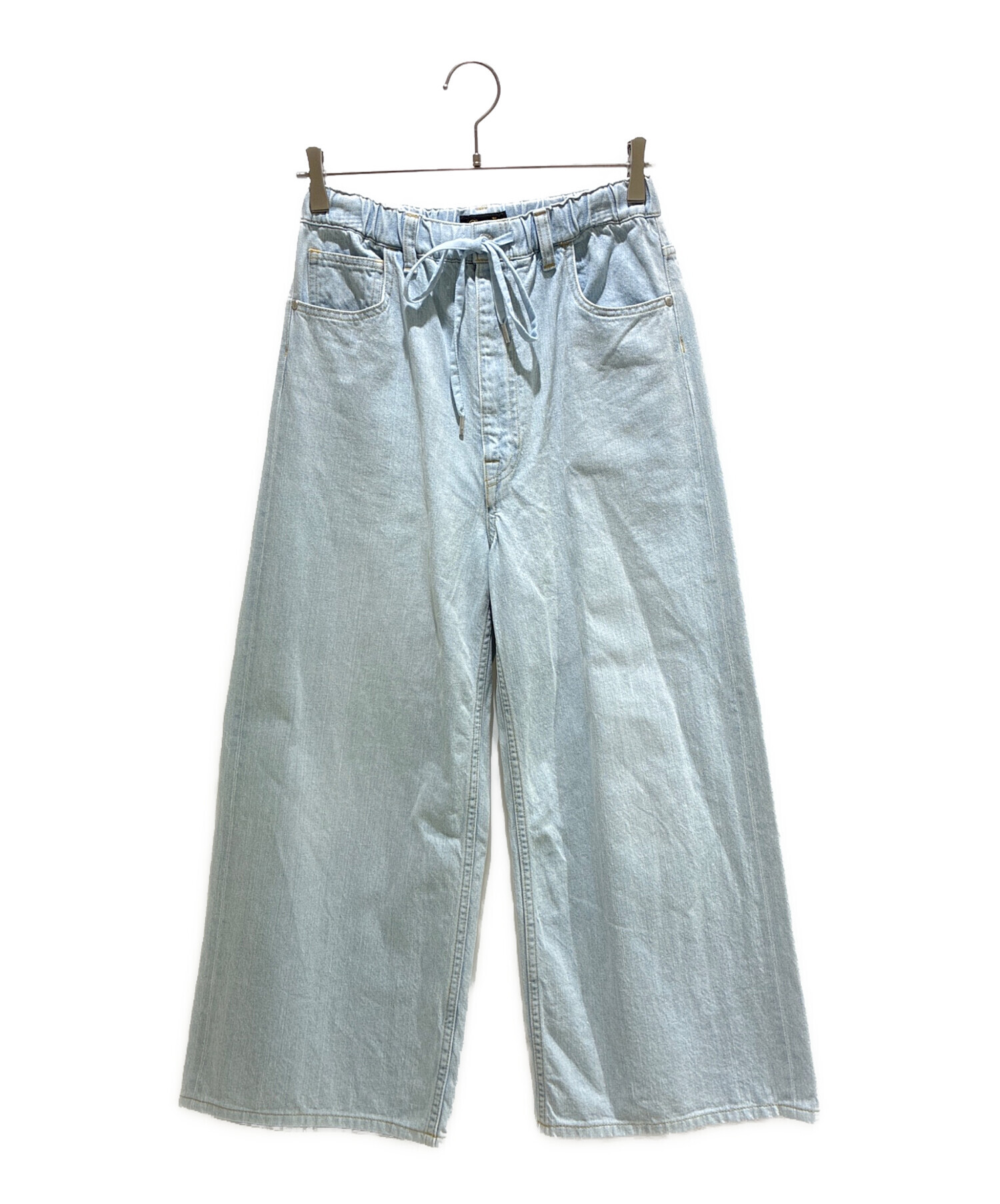 中古・古着通販】DRAWER (ドゥロワー) ブリーチデニム5Pドロストパンツ 