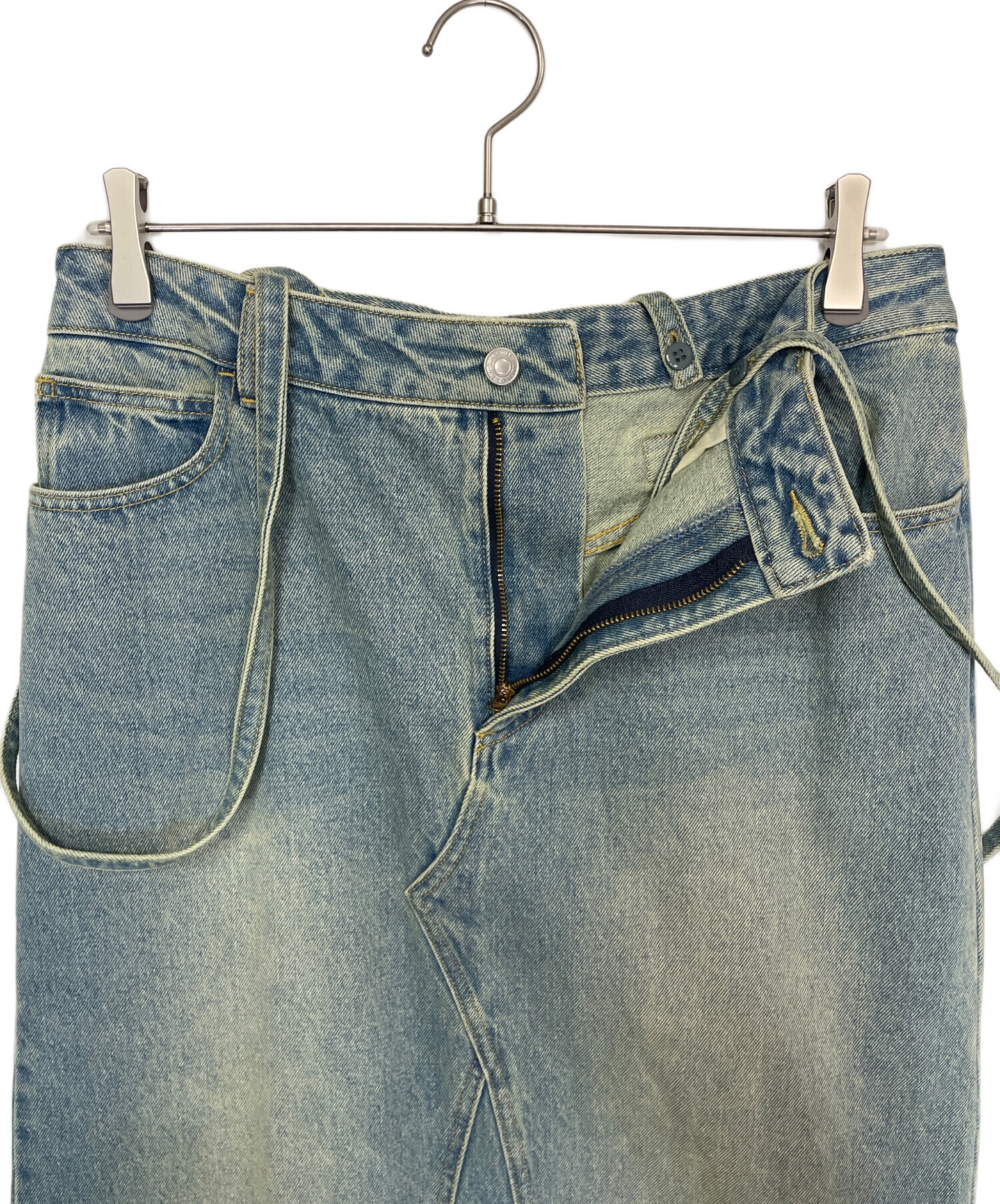 【MONN.:.(モン)】LOOSE DENIM SKIRT ライトグレー38 中古・古着通販】MONN (モン) LOOSE DENIM SKIRT/デニムスカート
