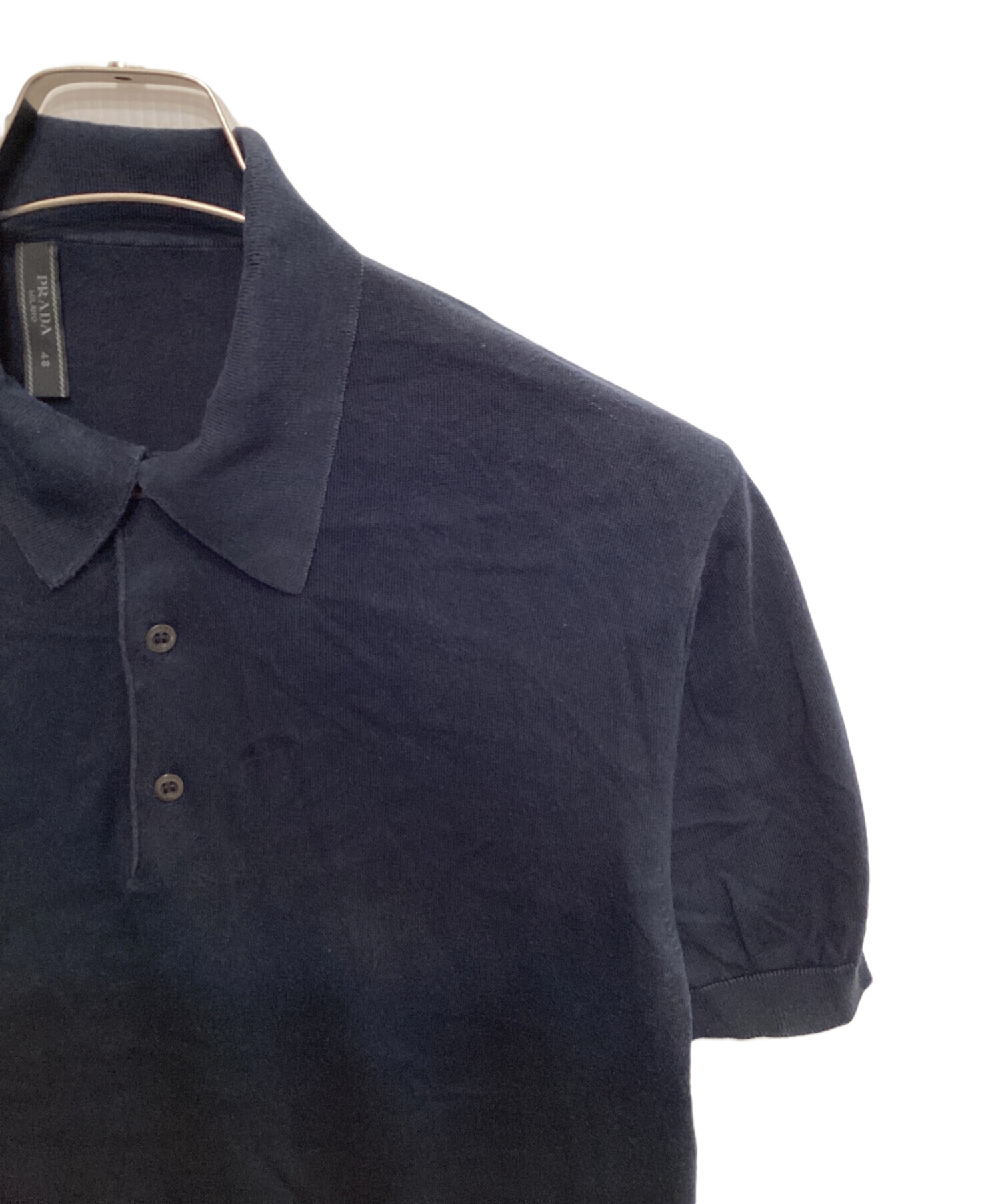 archive PRADA sullen プラダ ニットポロ 素敵な sullen PRADA archive プラダ サイズ:48 ネイビー ニット
