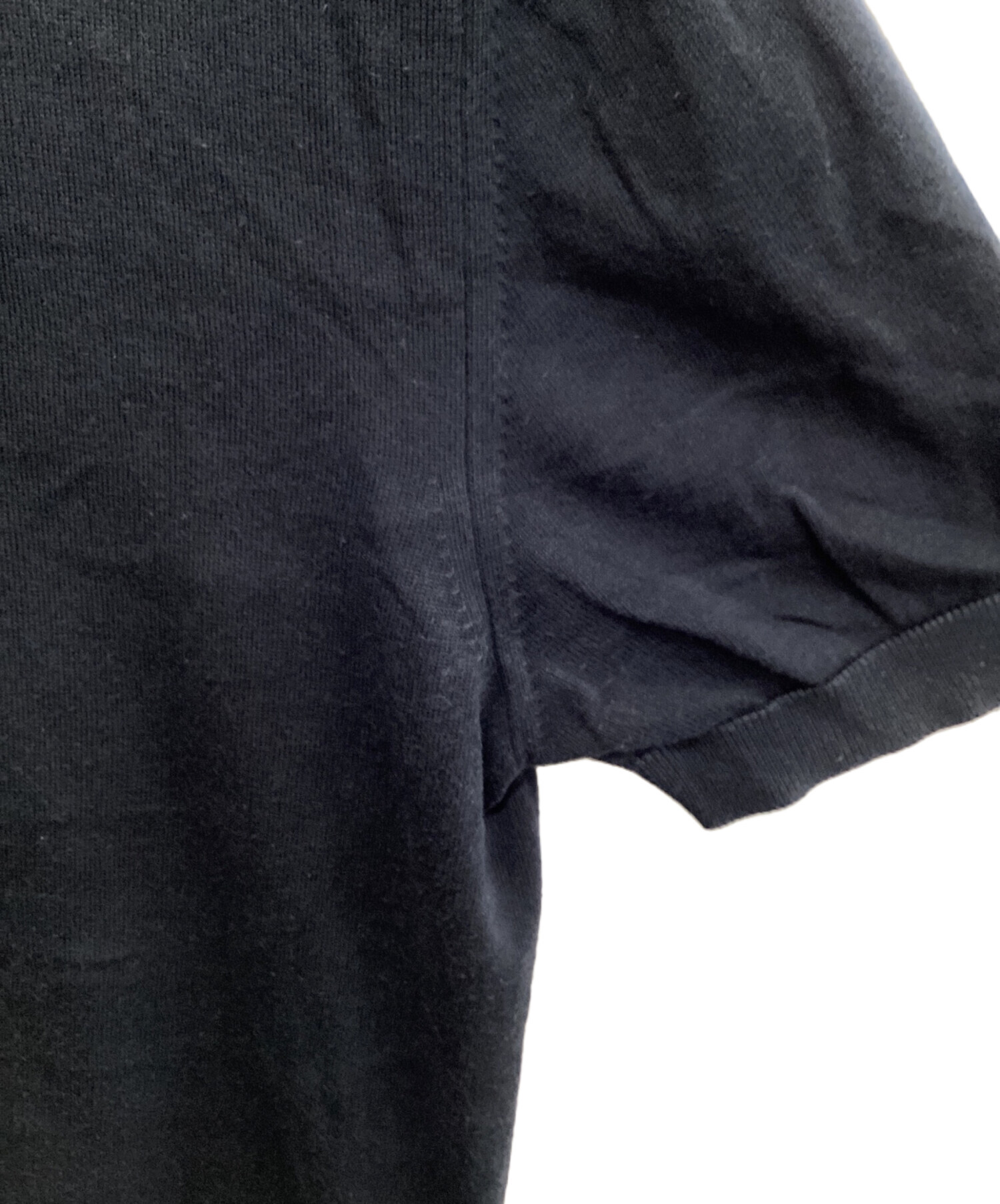 中古・古着通販】PRADA (プラダ) ニットポロシャツ ネイビー サイズ:48