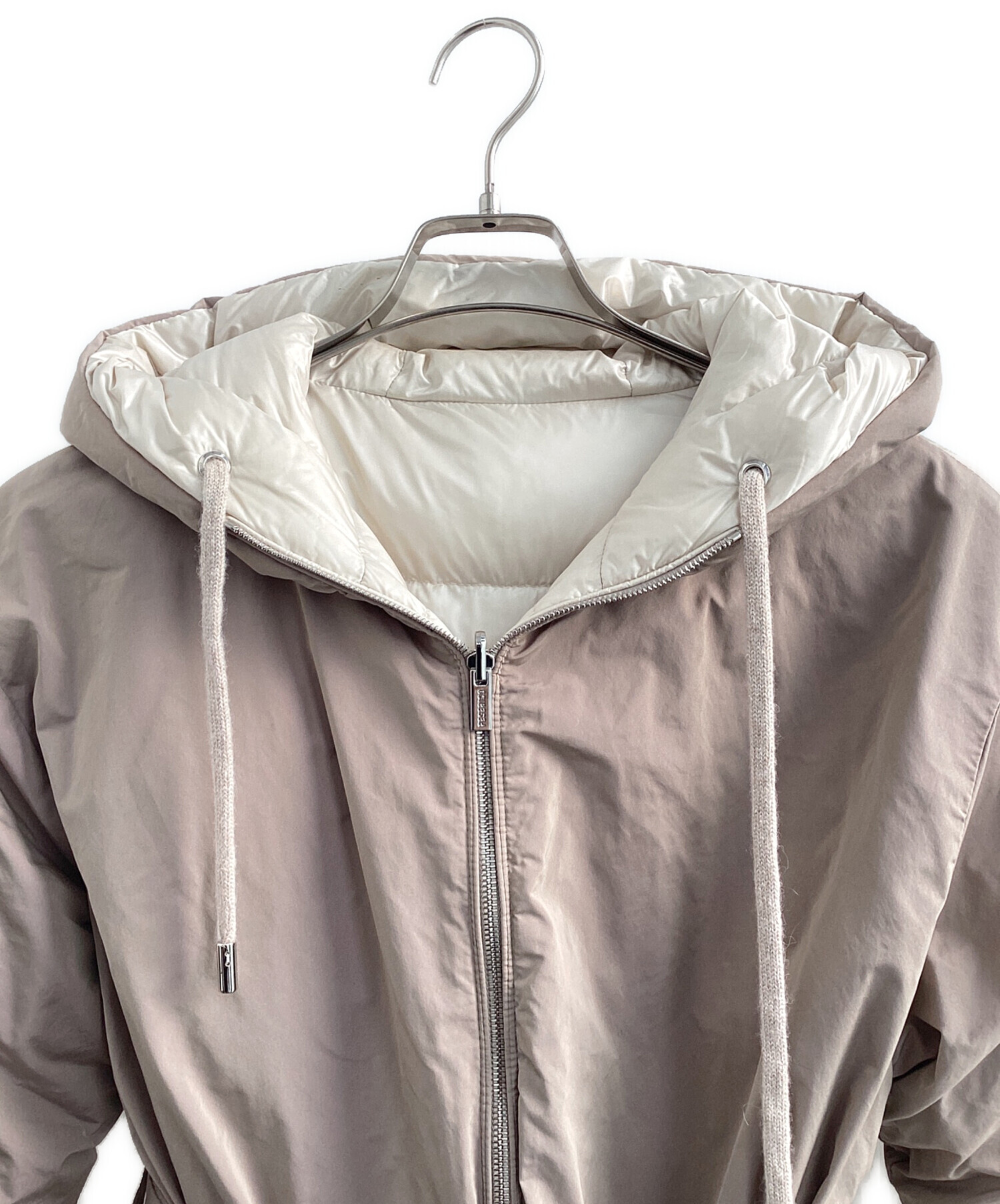 レディース Peserico フード付きダウンジャケット ベージュ