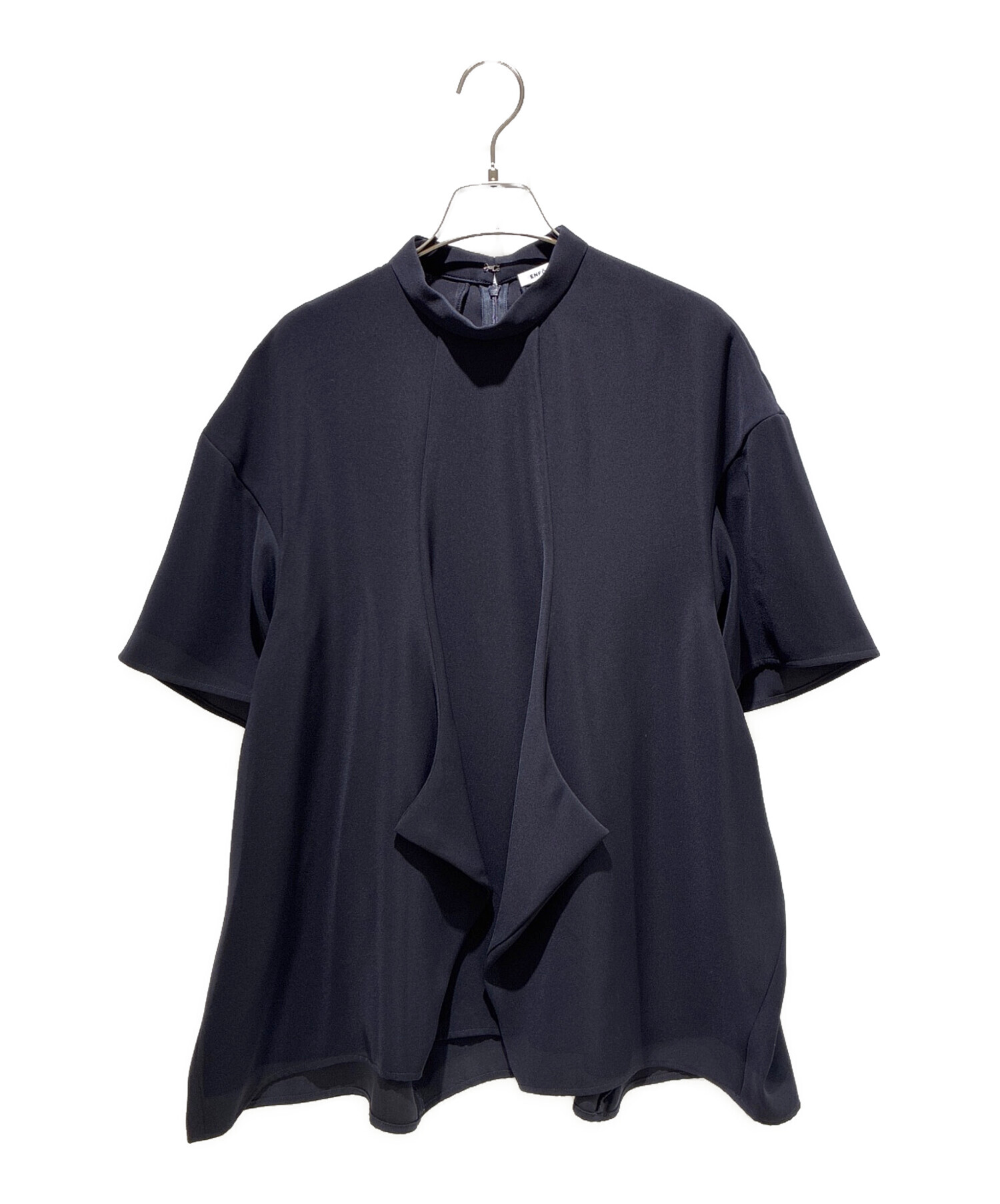 中古・古着通販】ENFOLD (エンフォルド) SQUARE-HEM PULLOVER ネイビー