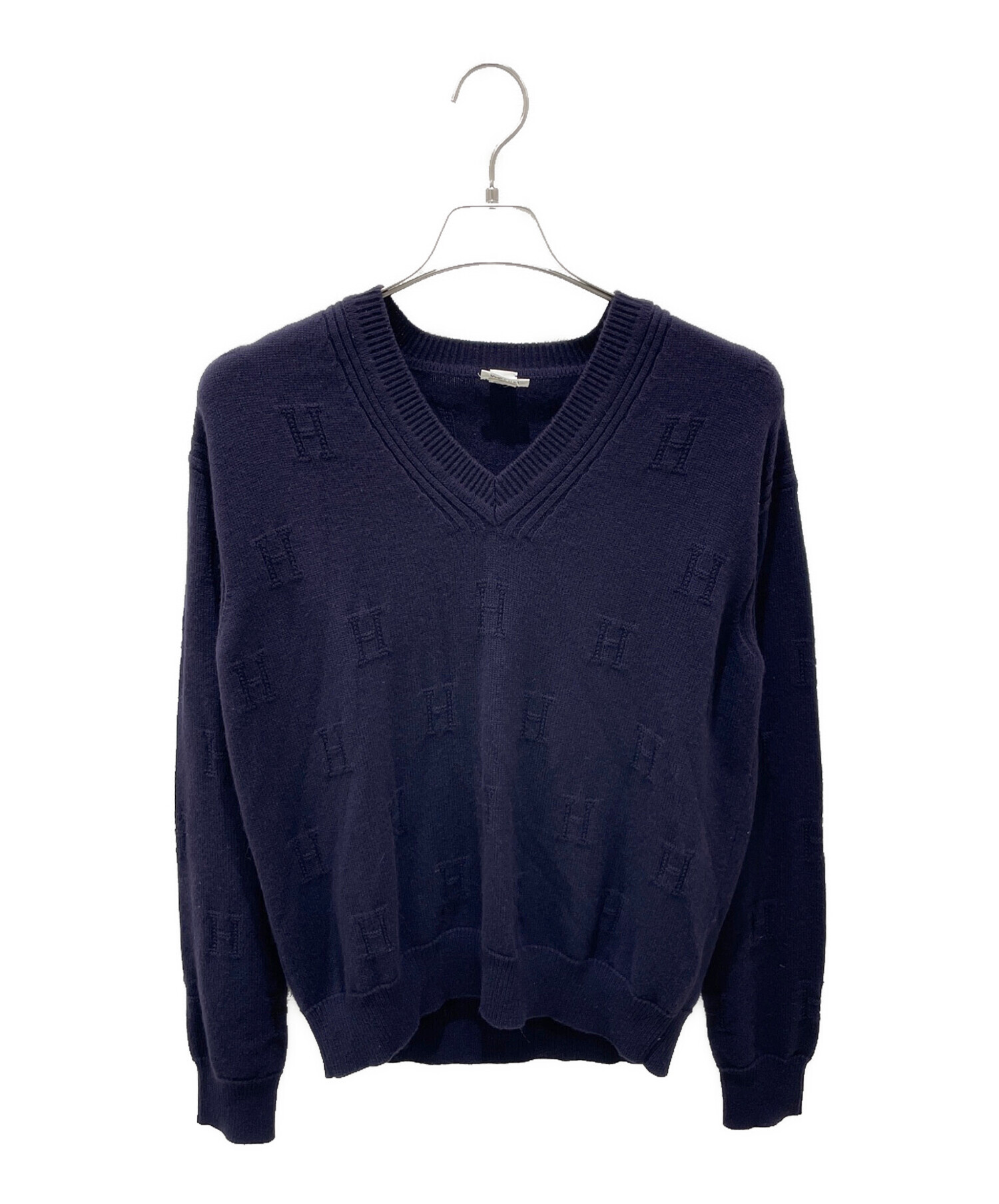 中古・古着通販】HERMES (エルメス) ヴォヤージュ H柄 Vネックニット