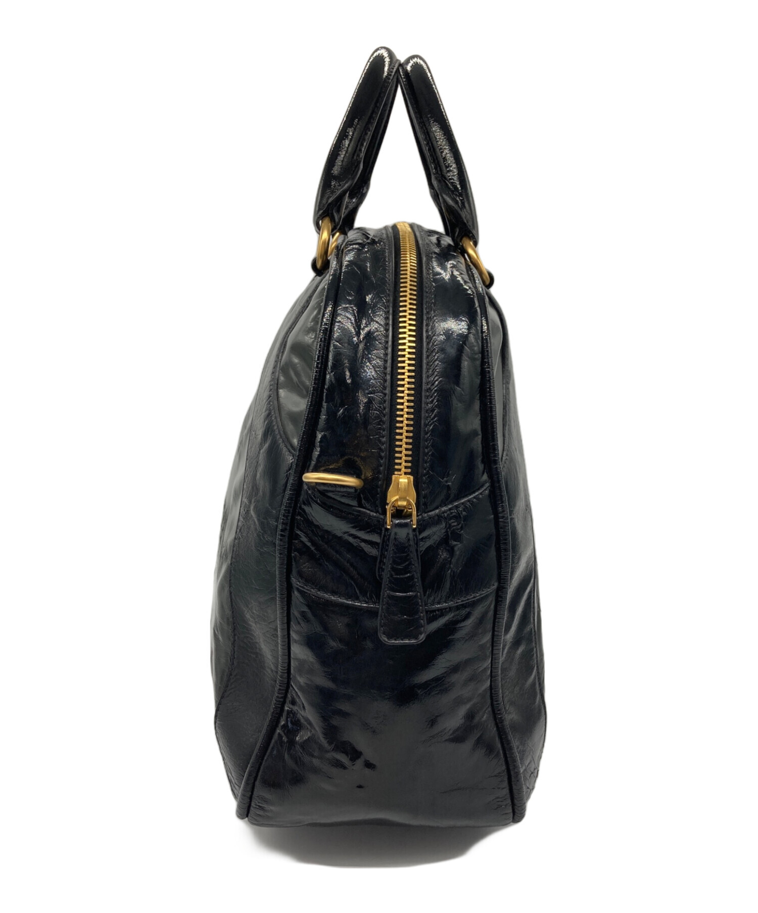 中古・古着通販】MIU MIU (ミュウミュウ) 2WAYエナメルバッグ 中古・古着通販】MIU MIU (ミュウミュウ) 2WAYエナメルバッグ