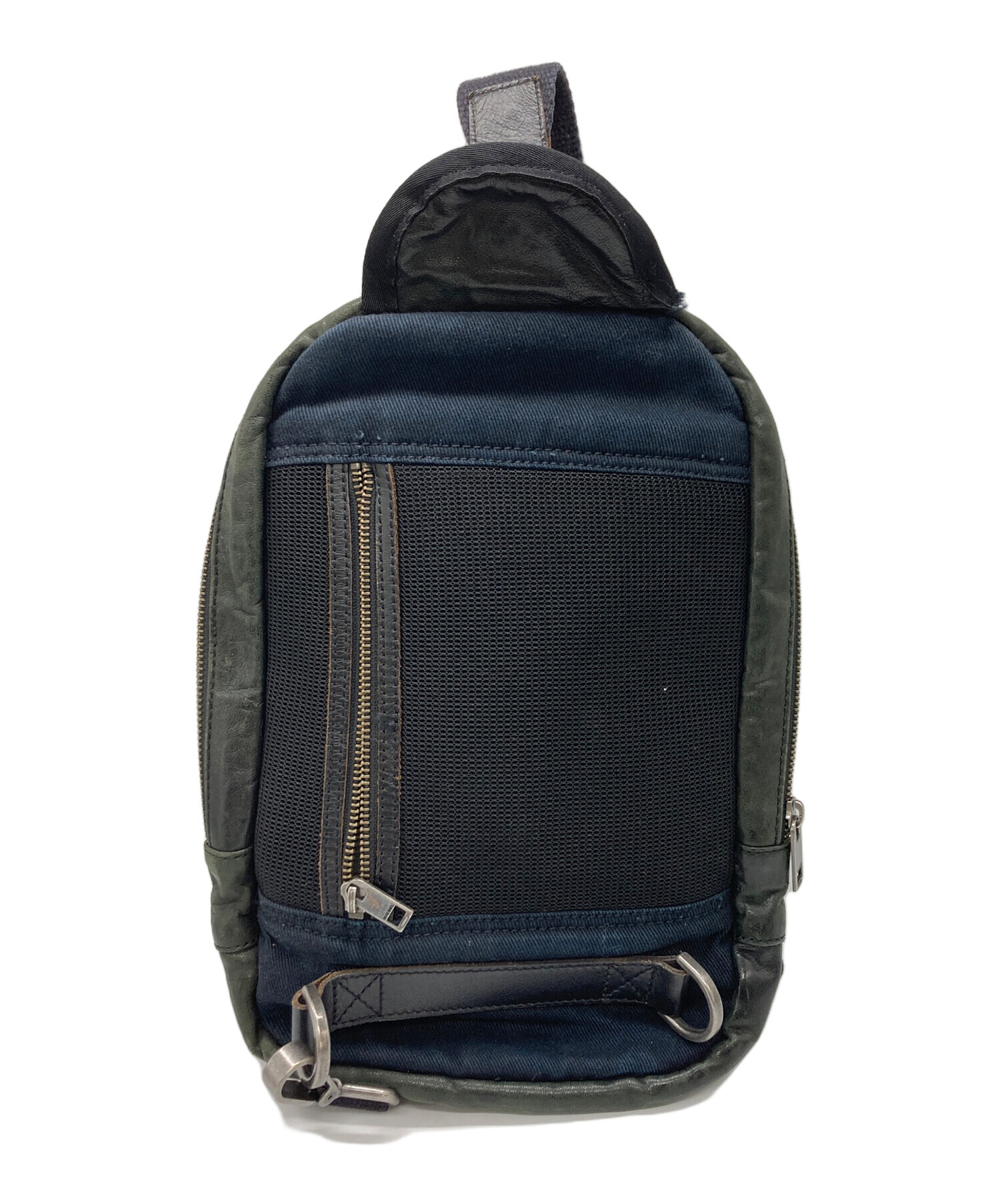 中古・古着通販】DIESEL (ディーゼル) レザーボディーバッグ オリーブ