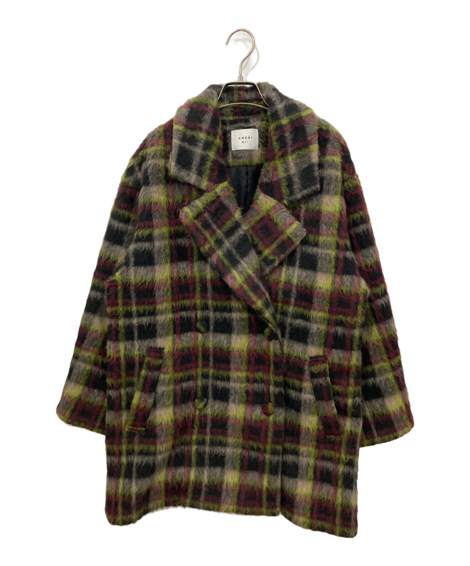 中古・古着通販】AMERI (アメリ) ADORABLE SHAGGY CHECK COAT サイズ:S