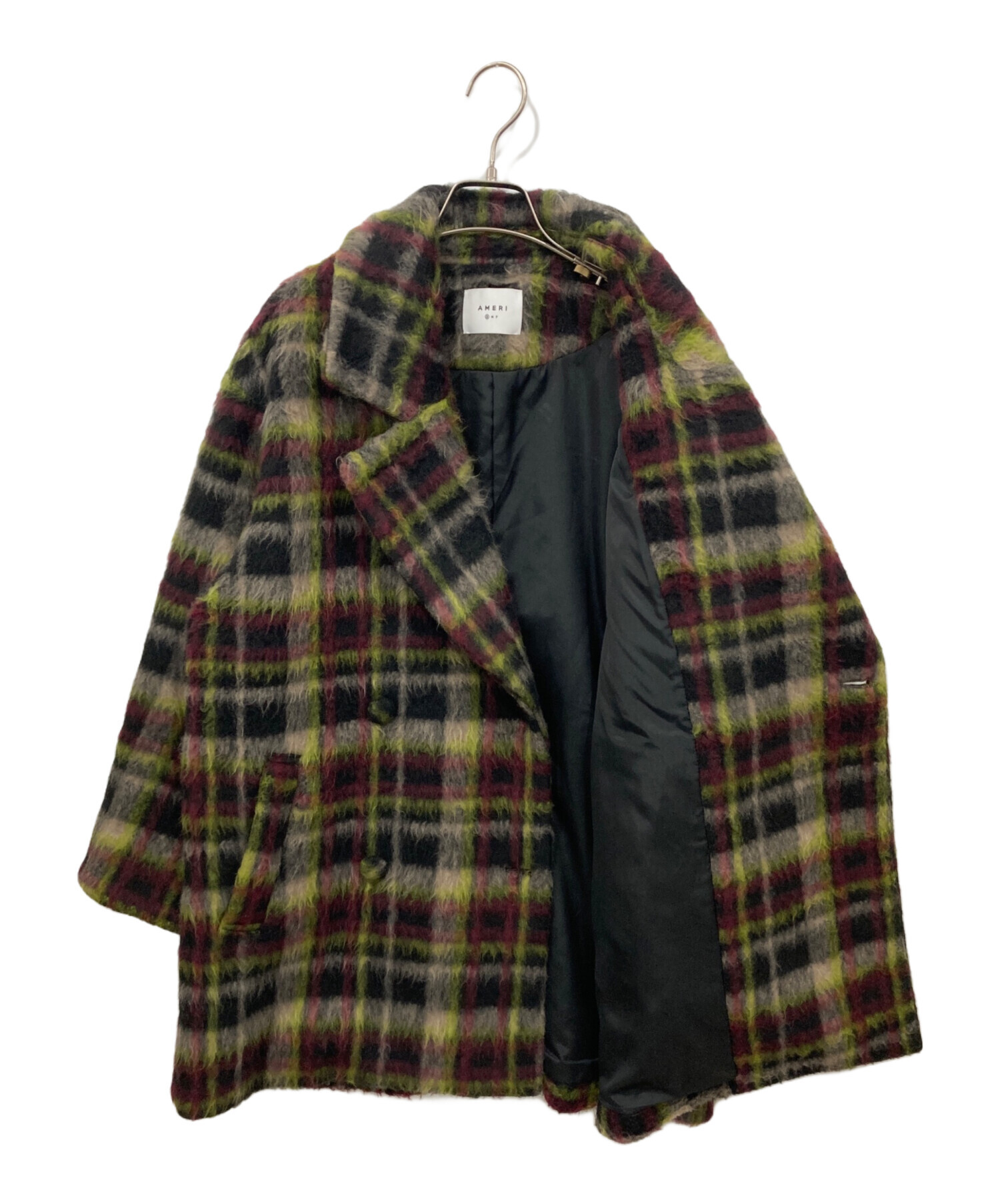 完売品AMERI vintage SHAGGY CHECK COAT Ameri（アメリ）の「ADORABLE SHAGGY CHECK COAT（チェスターコート