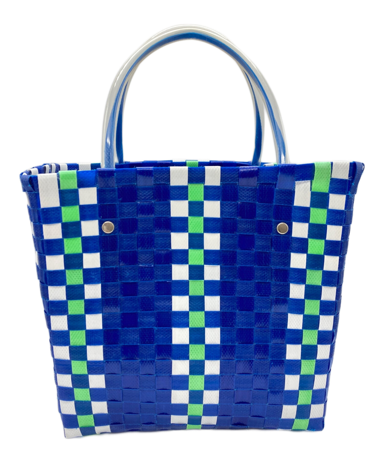 中古・古着通販】MARNI (マルニ) カゴバッグ ブルー×グリーン 