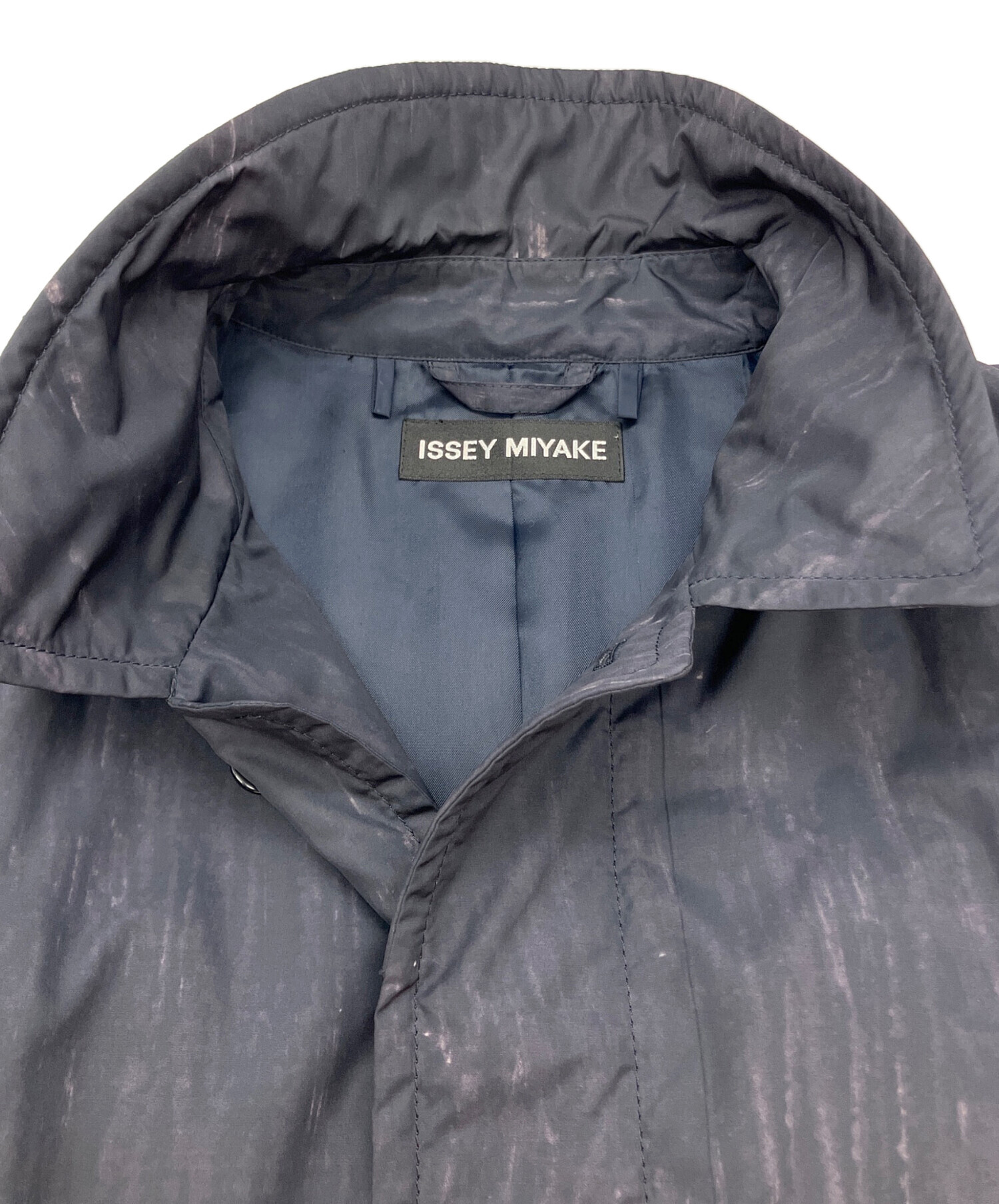 イッセイミヤケ　ステンカラープリーツコート　ビンテージ プリーツプリーズ イッセイミヤケ 中綿 ステッチ ロングコート サイズ4