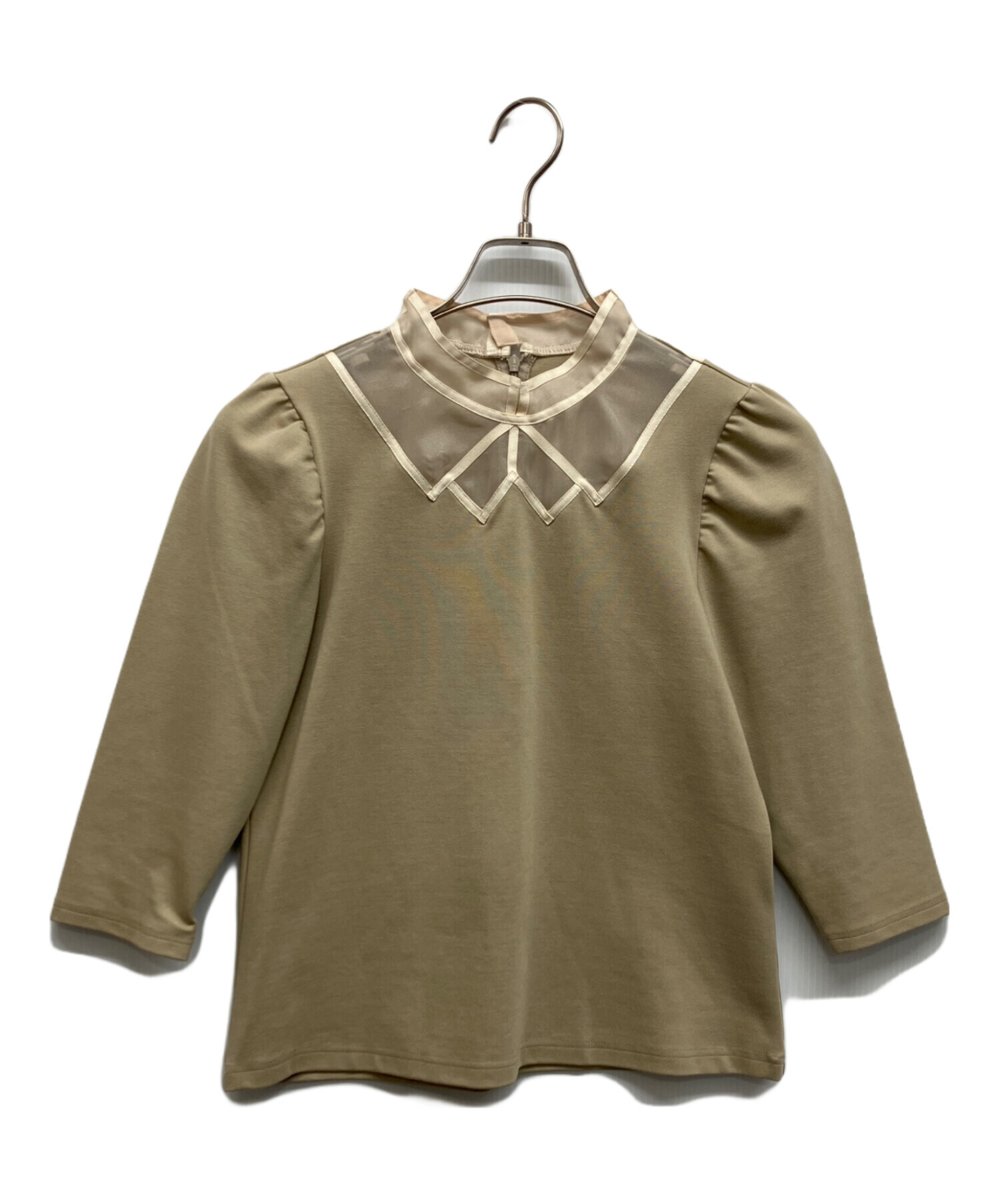 Ameri VINTAGE - ★tm★様お取置き中　CHIC CUT WORK TOP 中古・古着通販】Ameri (アメリ) CUT OUT SHEER COLLAR TOP ベージュ