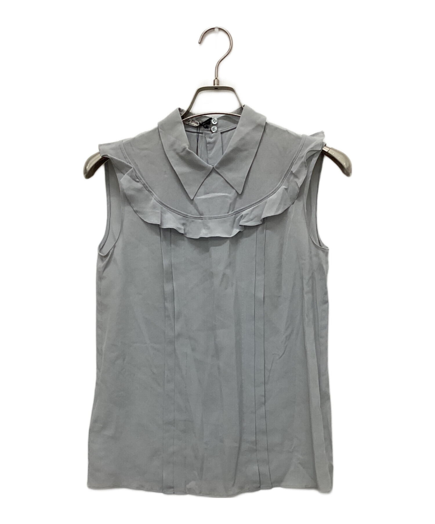 miumiu シルクブラウス カラー 中古・古着通販】MIU MIU (ミュウミュウ) シルクノースリーブブラウス