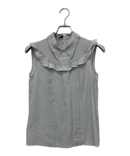 【新品タグ付き】miu miu シルク100% ブラウス　サイズ42 中古・古着通販】MIU MIU (ミュウミュウ) シルクノースリーブブラウス