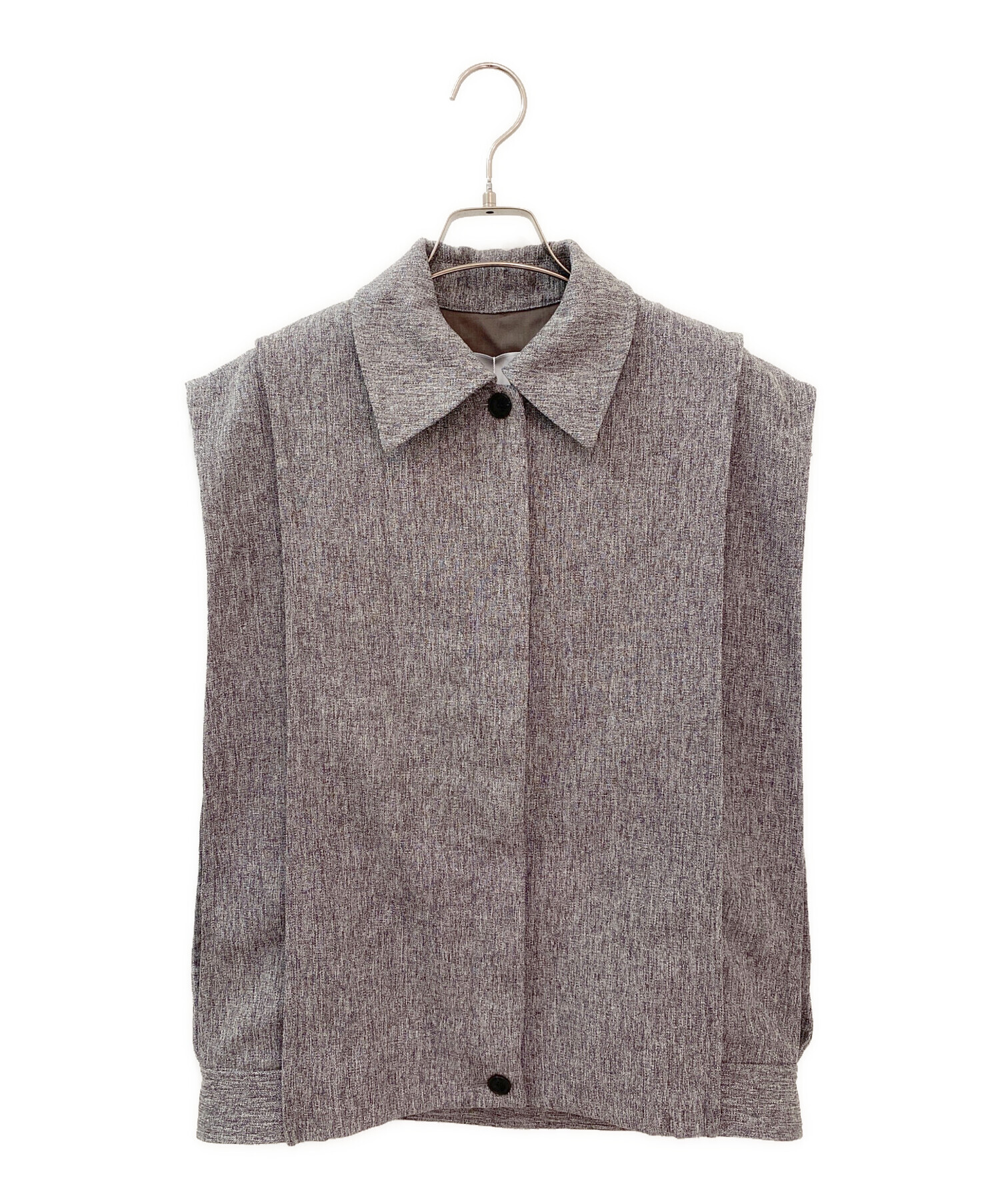 中古・古着通販】CLANE (クラネ) COLLAR SHORT VEST グレー サイズ