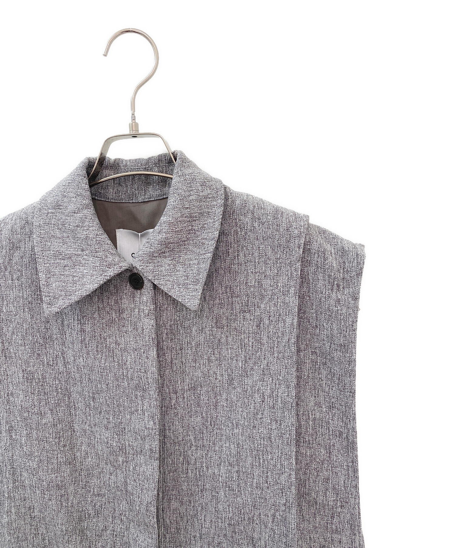 中古・古着通販】CLANE (クラネ) COLLAR SHORT VEST グレー サイズ