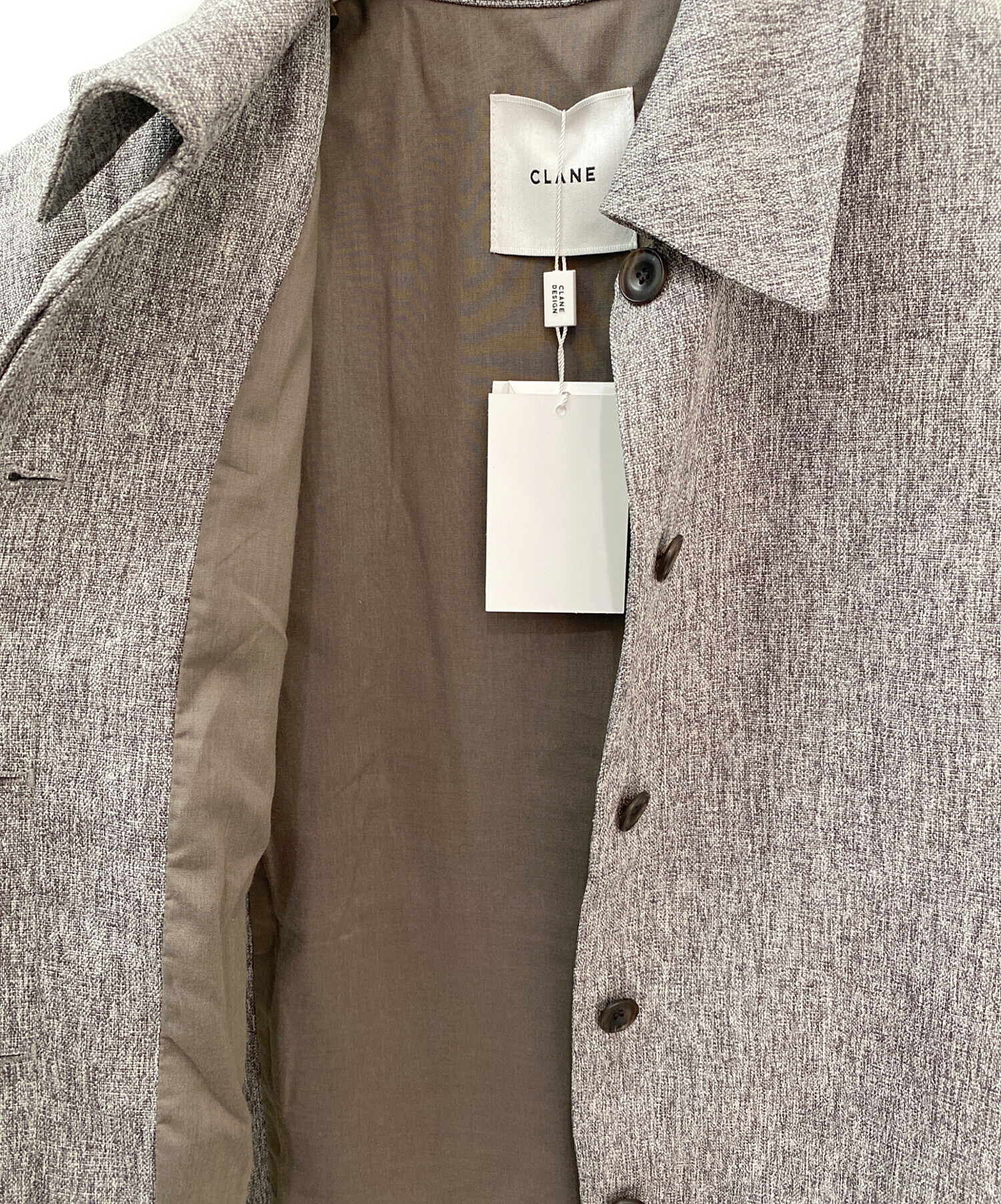 中古・古着通販】CLANE (クラネ) COLLAR SHORT VEST グレー サイズ