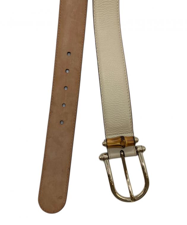 中古・古着通販】GUCCI (グッチ) バンブーバックルベルト ベージュ