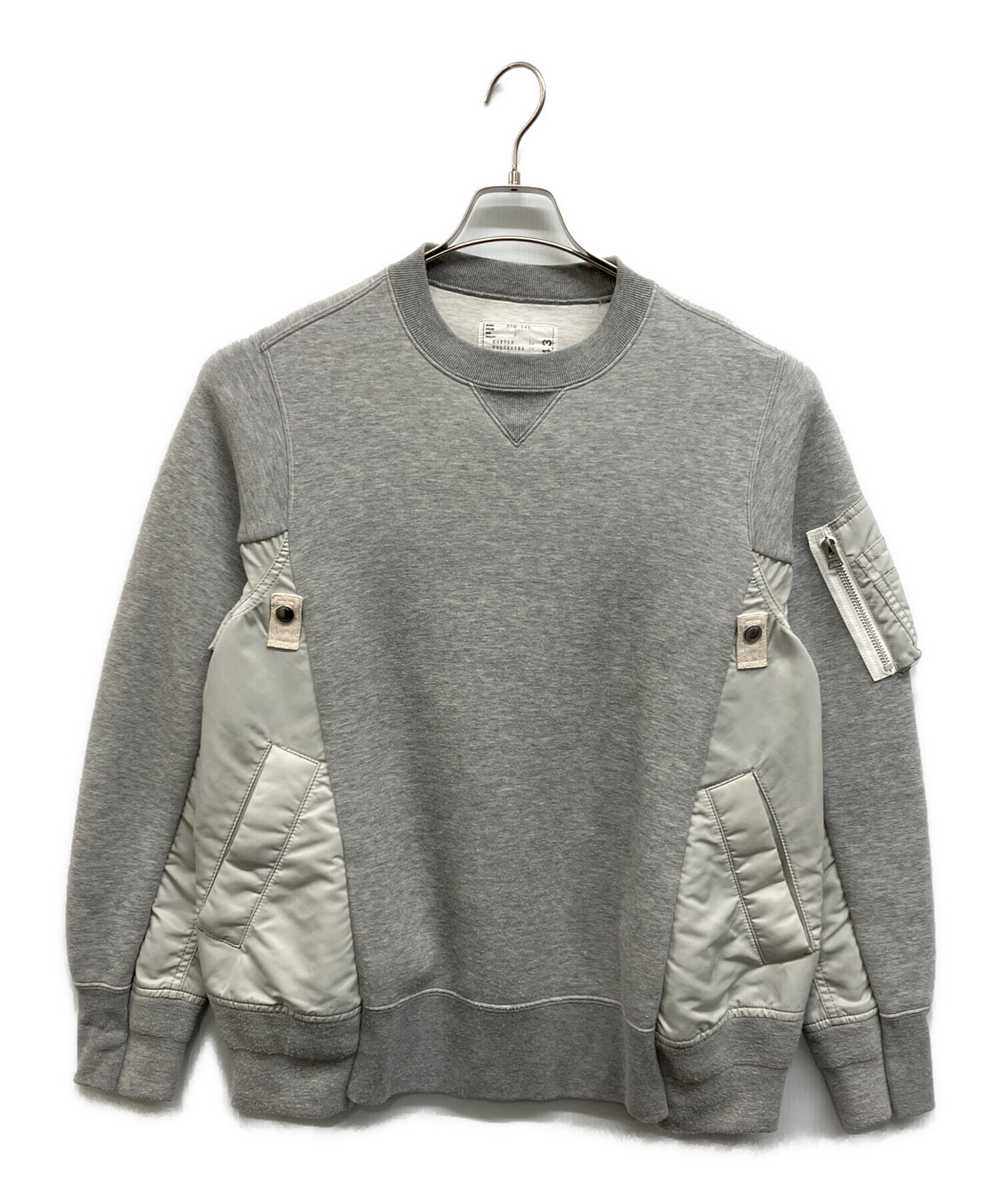 中古・古着通販】sacai (サカイ) Sponge Sweat x MA-1 Pullover グレー
