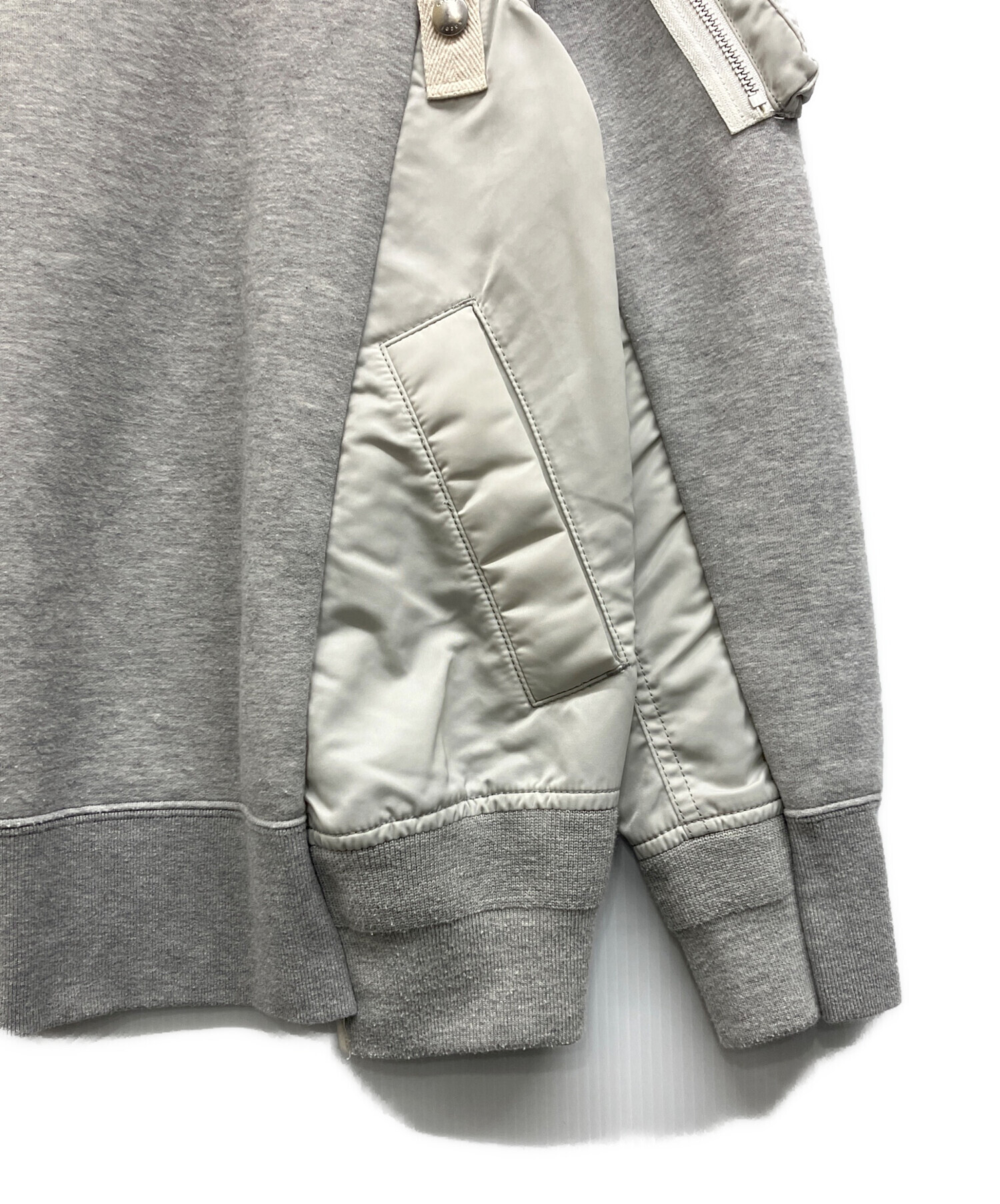 中古・古着通販】sacai (サカイ) Sponge Sweat x MA-1 Pullover グレー