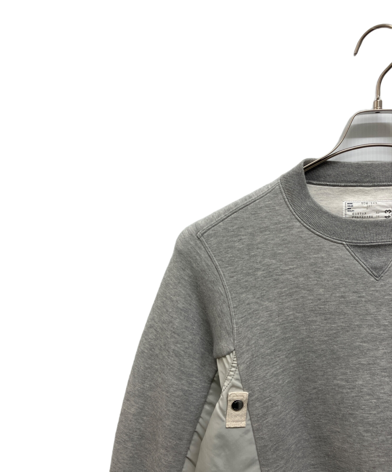 中古・古着通販】sacai (サカイ) Sponge Sweat x MA-1 Pullover グレー 