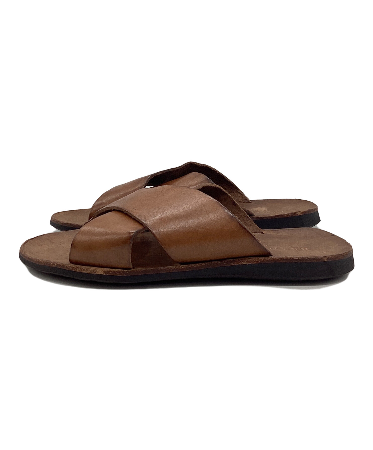 ※値下中 新品未使用品　BRADOR ダークブラウン レザーサンダル サイズ42 楽天市場】ブラドール BRADOR レザーサンダル 46571 ダークブラウン