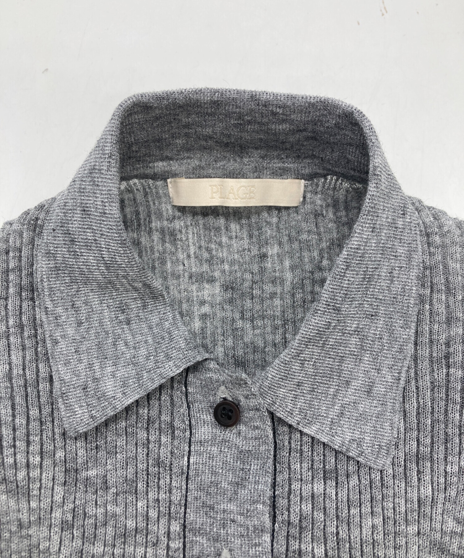 中古・古着通販】Plage (プラージュ) SHEER RIB POLO ニット グレー