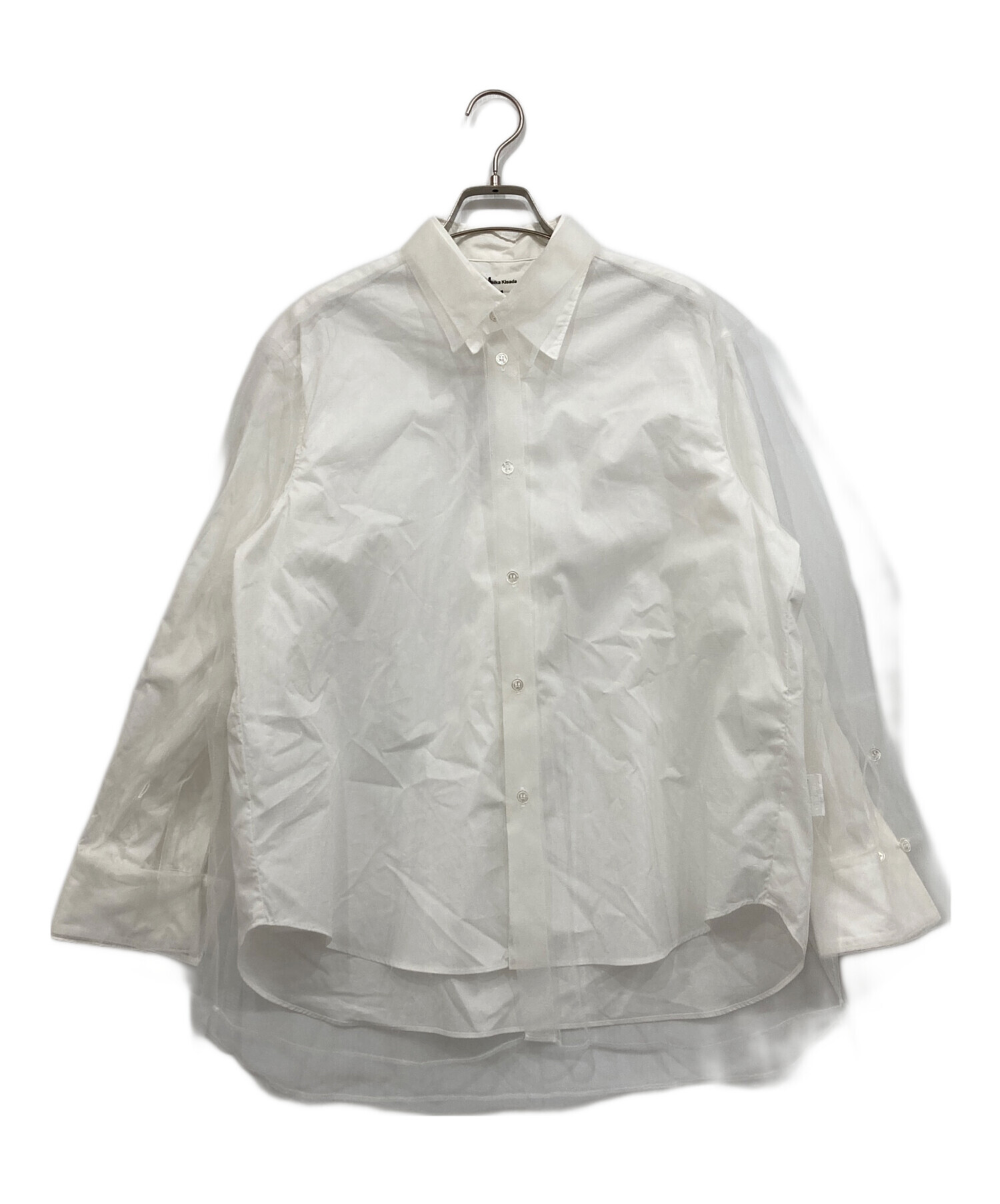 Chika Kisada チカキサダ ブラウス 2(M位) 白 【古着】【中古】 中古・古着通販】Chika Kisada (チカ キサダ) Tulle Layered Shirt