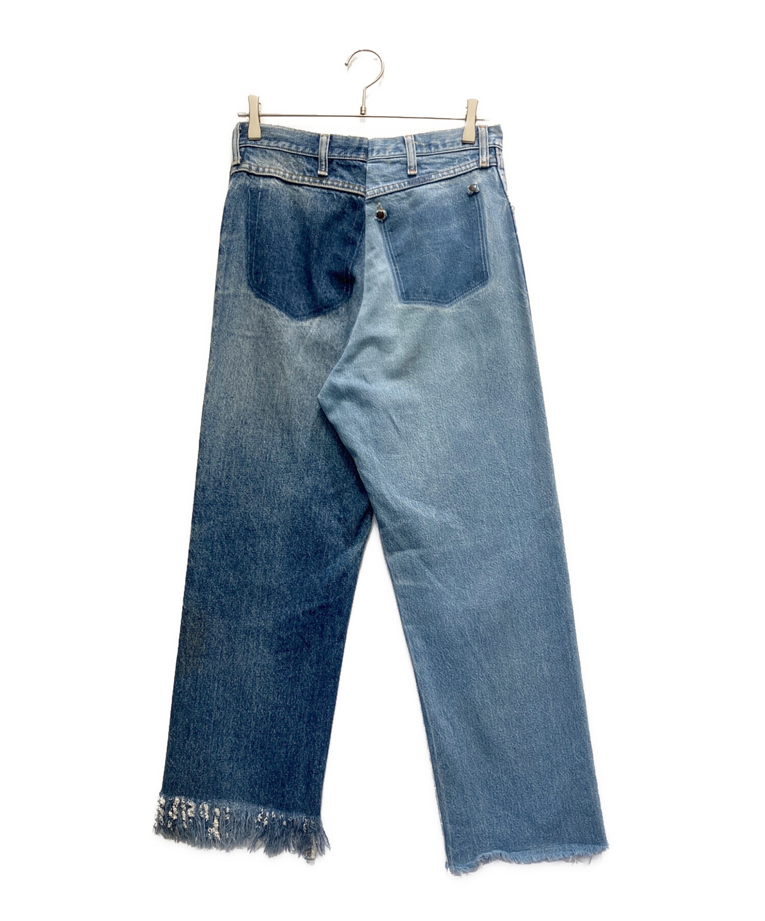 【77circa リメイク レースアップ デニム】ナナナナサーカ 中古・古着通販】77circa (ナナナナサーカ) 再構築フリンジデニム