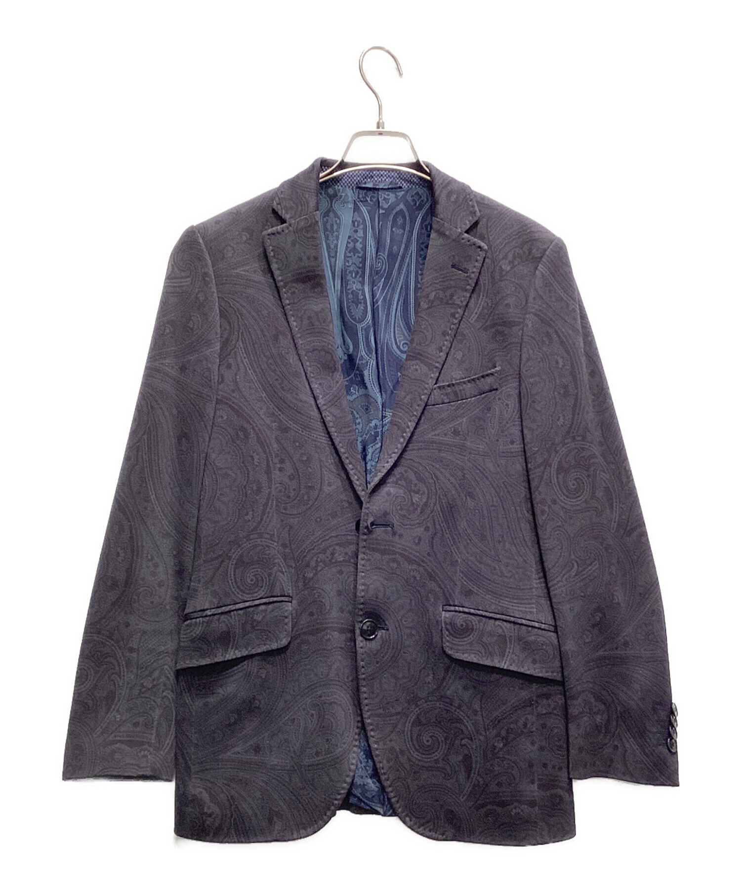 ETRO テーラードジャケット ネイビー系 中古・古着通販】ETRO (エトロ) テーラードジャケット ネイビー サイズ