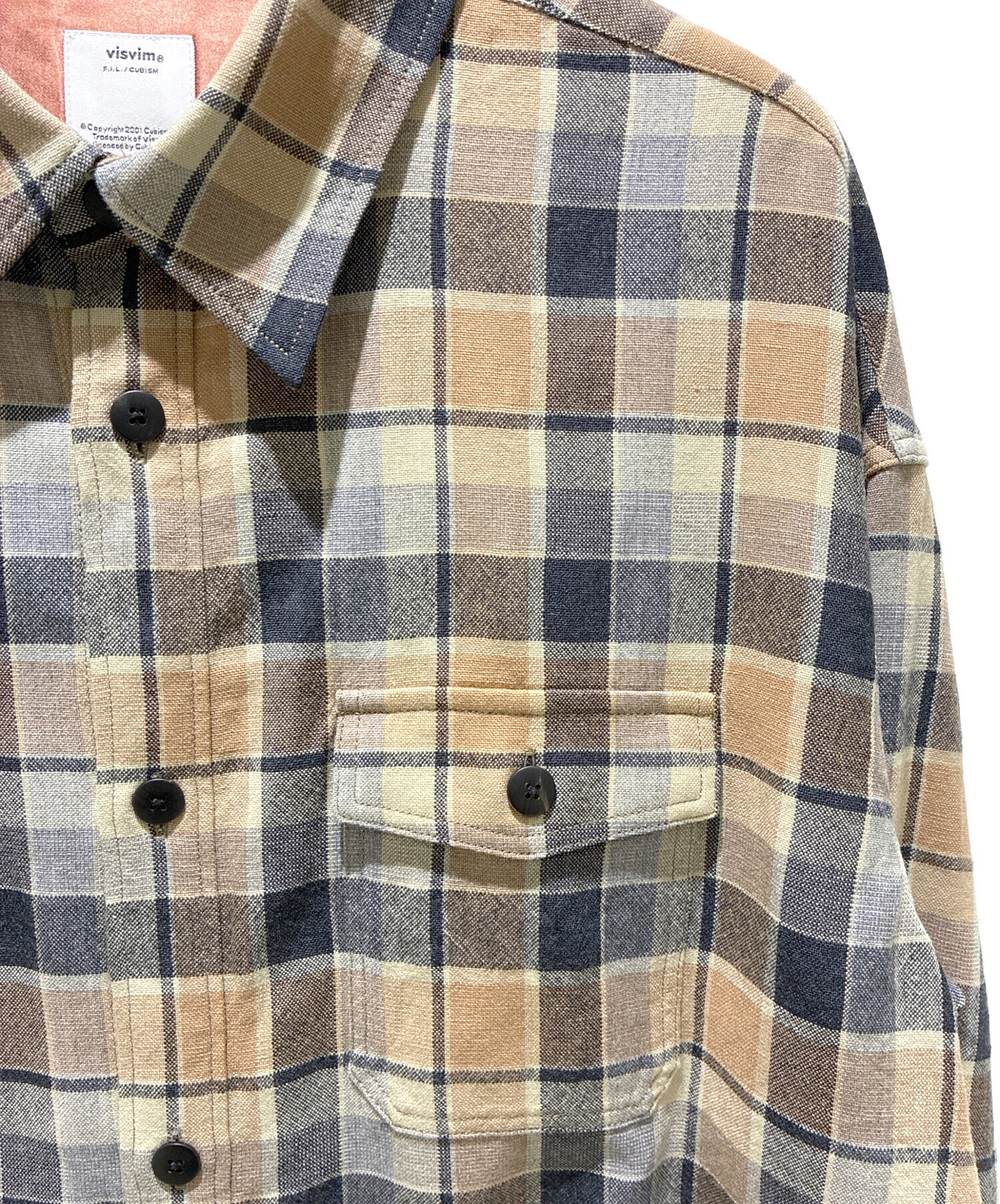 新品未使用 visvim LUMBER CHECK L/S(beige)サイズ1 中古・古着通販】VISVIM (ビズビム) LUMBER CHECK L/S (W/L) ベージュ