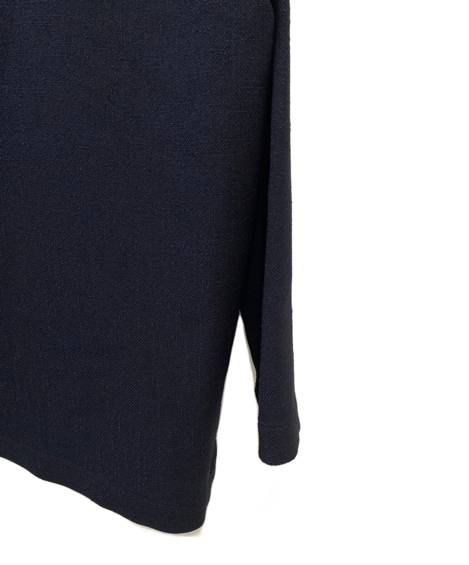 yori ヨリ スプリングツイードライクブラウス ビッグカラー グレー