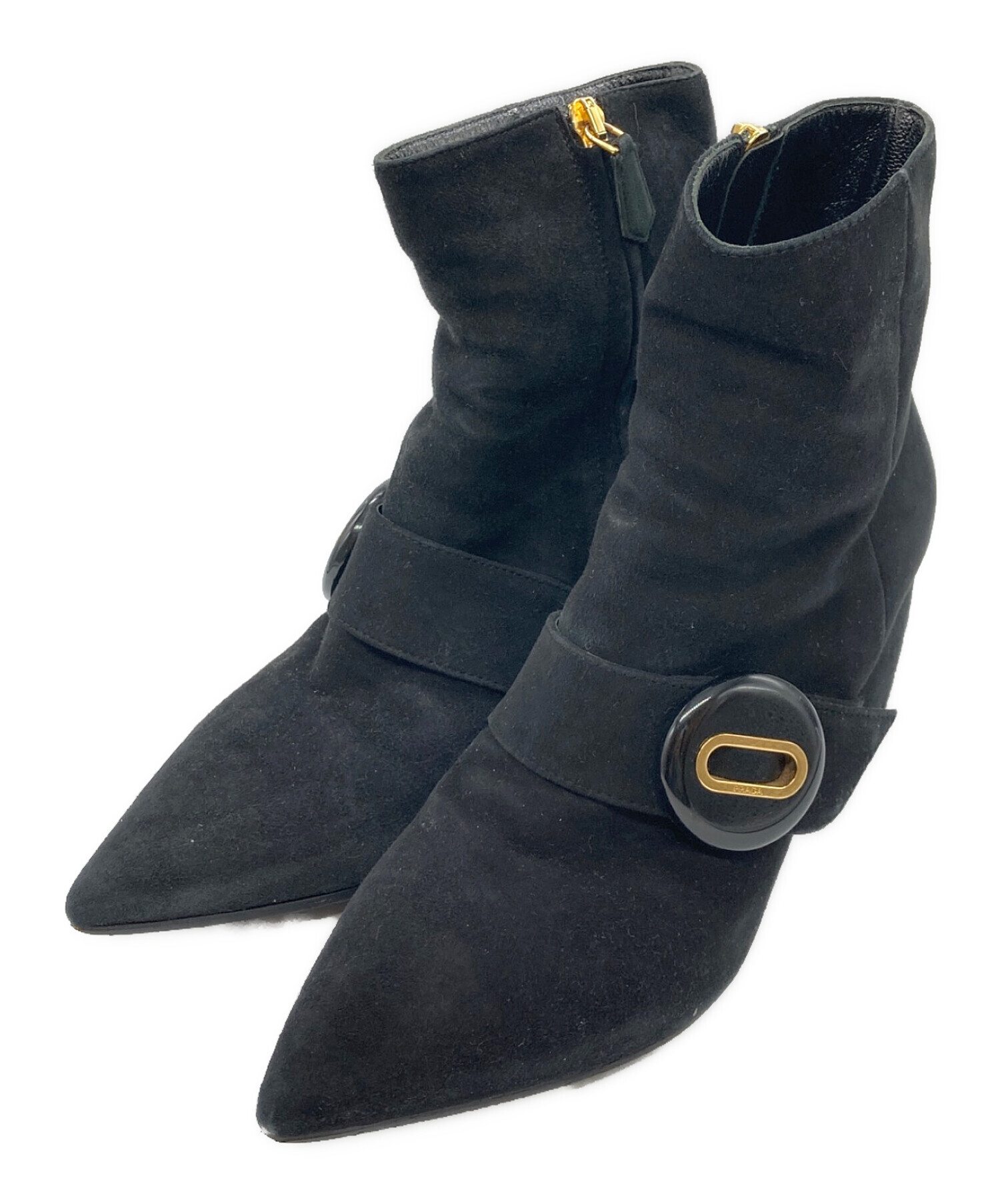 PRADA(プラダ)　ヒールブーツ PRADA プラダ ブーティー 靴 レザー 1T232N 070 ブーツ BLACK